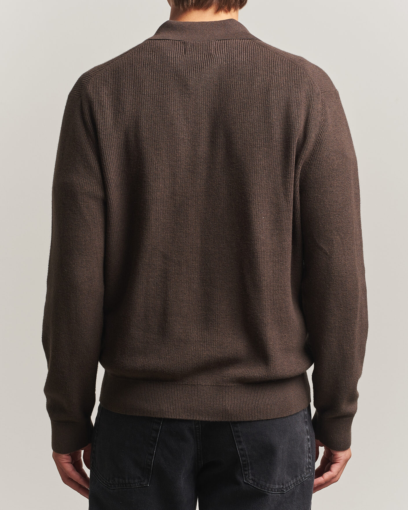 Herren | Pullover | NN07 | Hope Cotton/Cashmere Rib Knitted Polo Brown