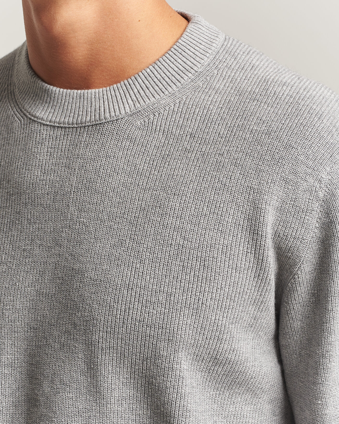 Herren | Pullover | NN07 | Hope Cotton/Cashmere Rib Knitted Sweater Grey