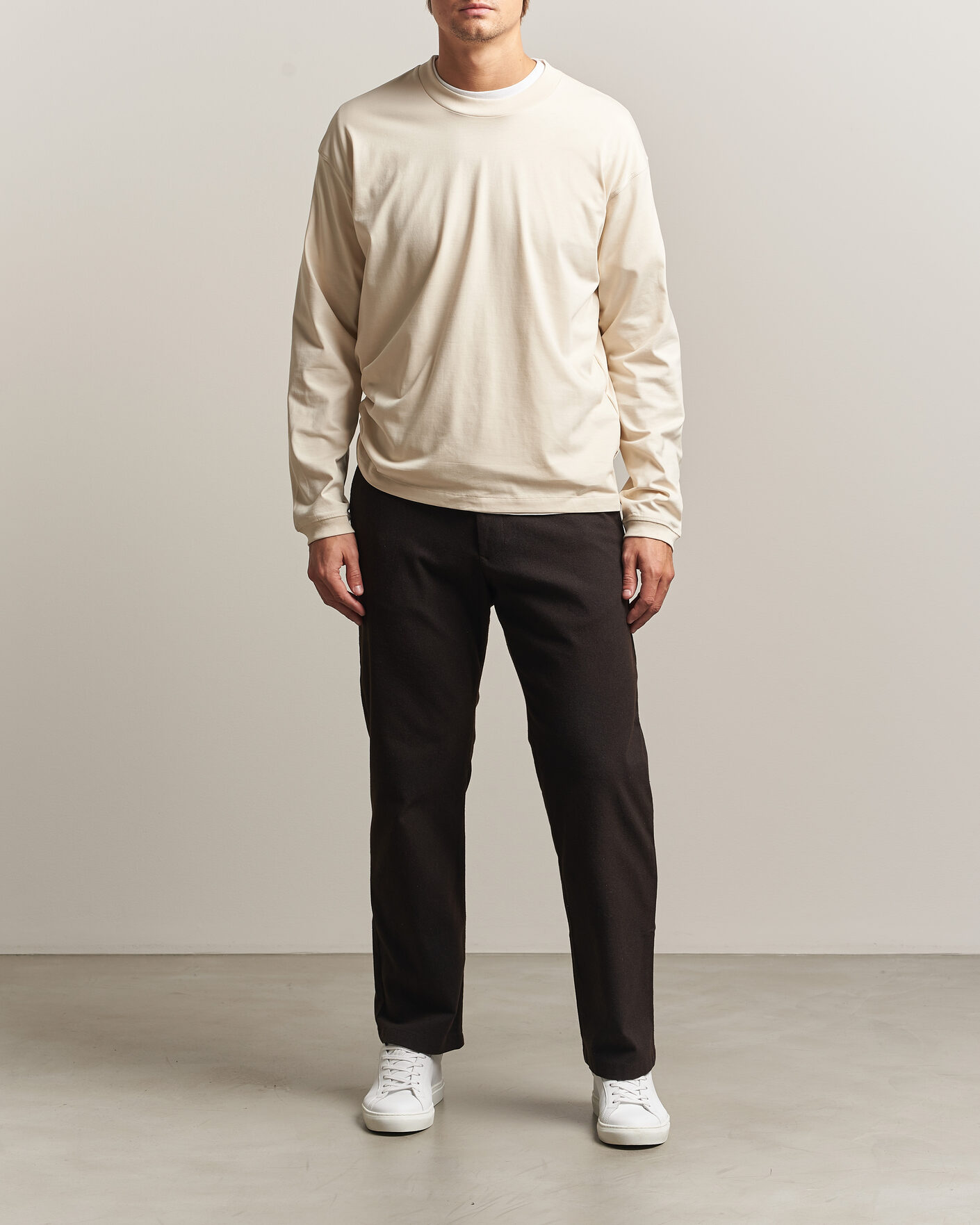 Herren | T-Shirts | NN07 | Lionel Suvin Cotton Long Sleeve T-Shirt Ivory