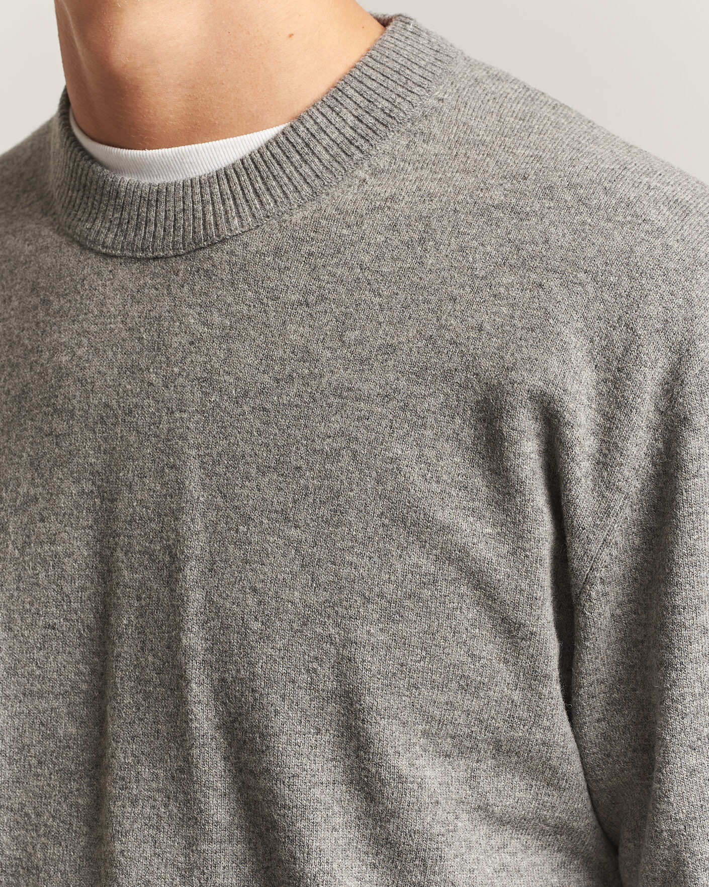 Herren | Pullover | NN07 | Raz Lambswool Knitted Sweater Grey Melange