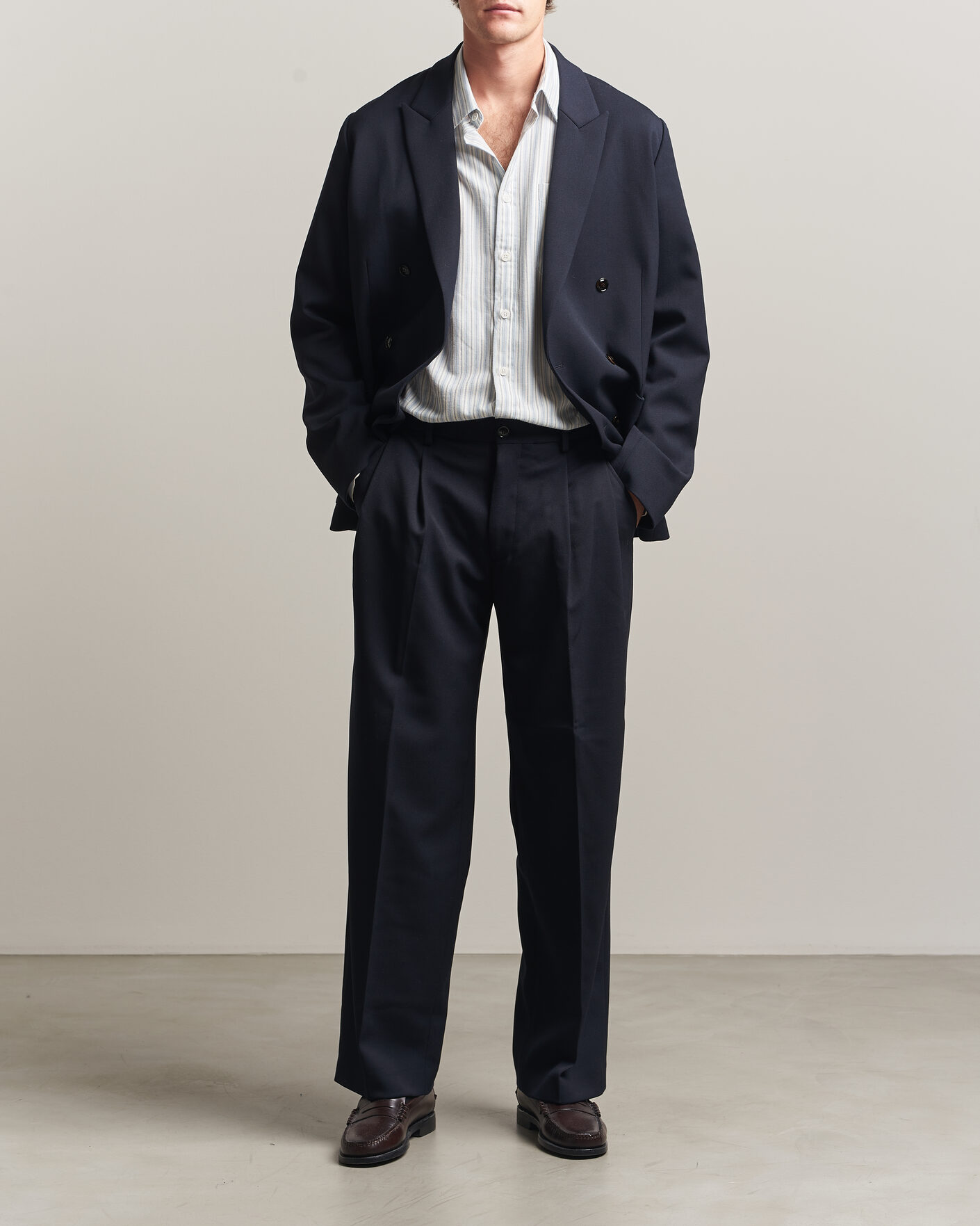Herren | Hosen | NN07 | Justin Wool Pleated Suit Trousers Deep Navy