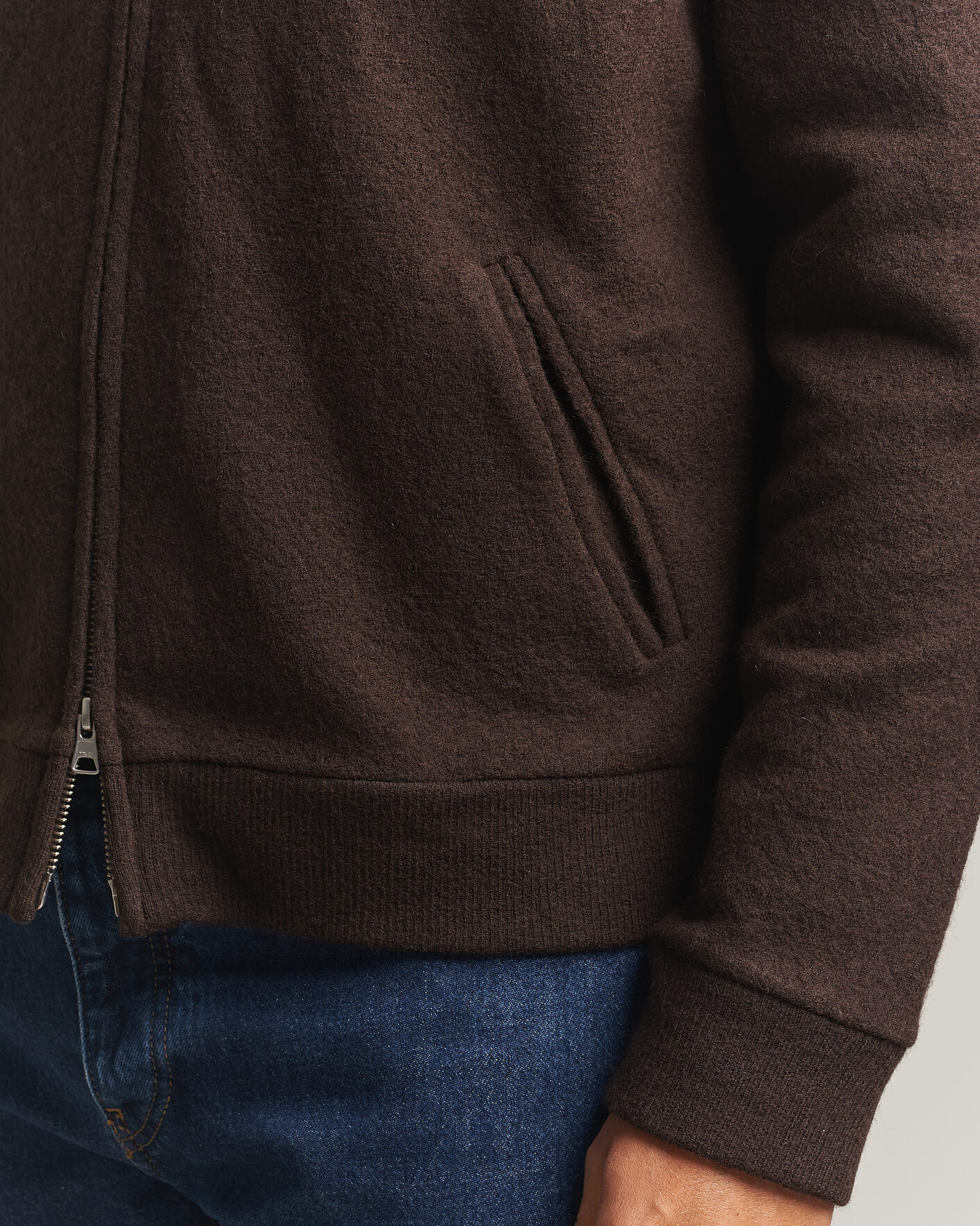 Herren | Pullover | NN07 | Soft Boiled Wool Full Zip Deep Truffle