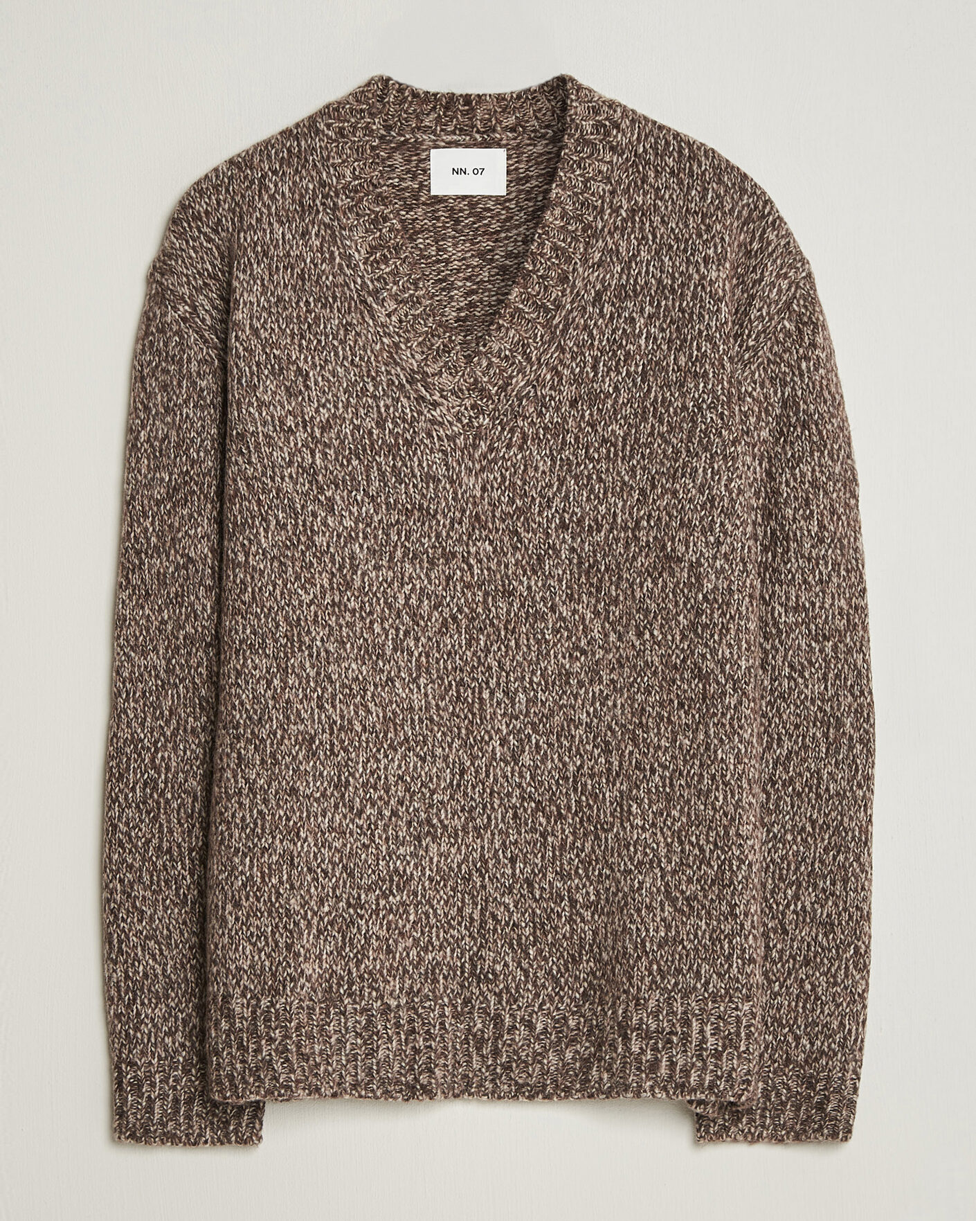 Herren | Pullover | NN07 | Flint Wool Knitted V-Neck Deep Truffle