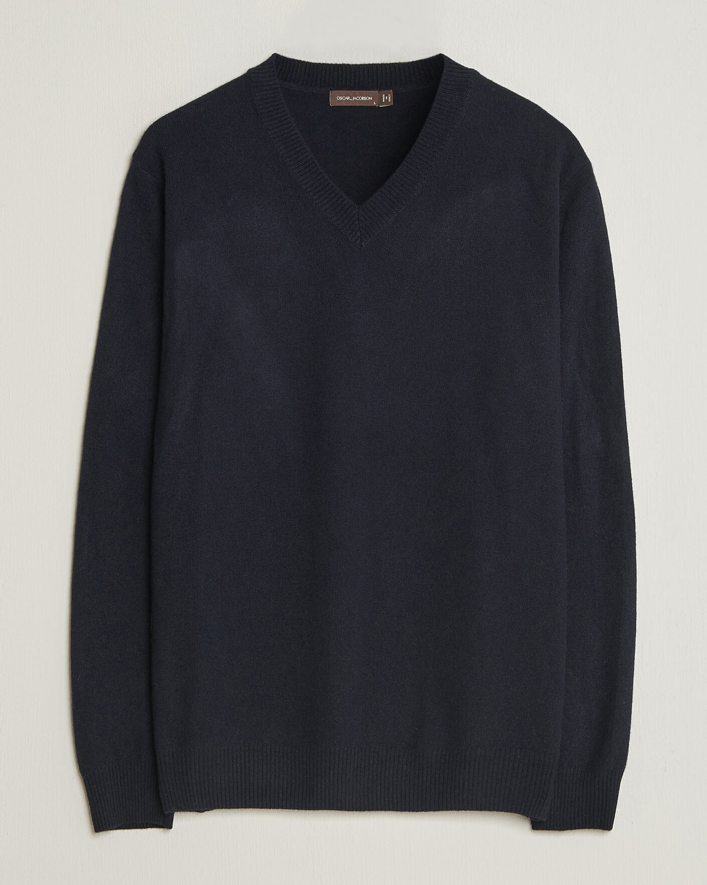 Herren | Pullover | Oscar Jacobson | Gregor Wool/Cashmere V-Neck Navy