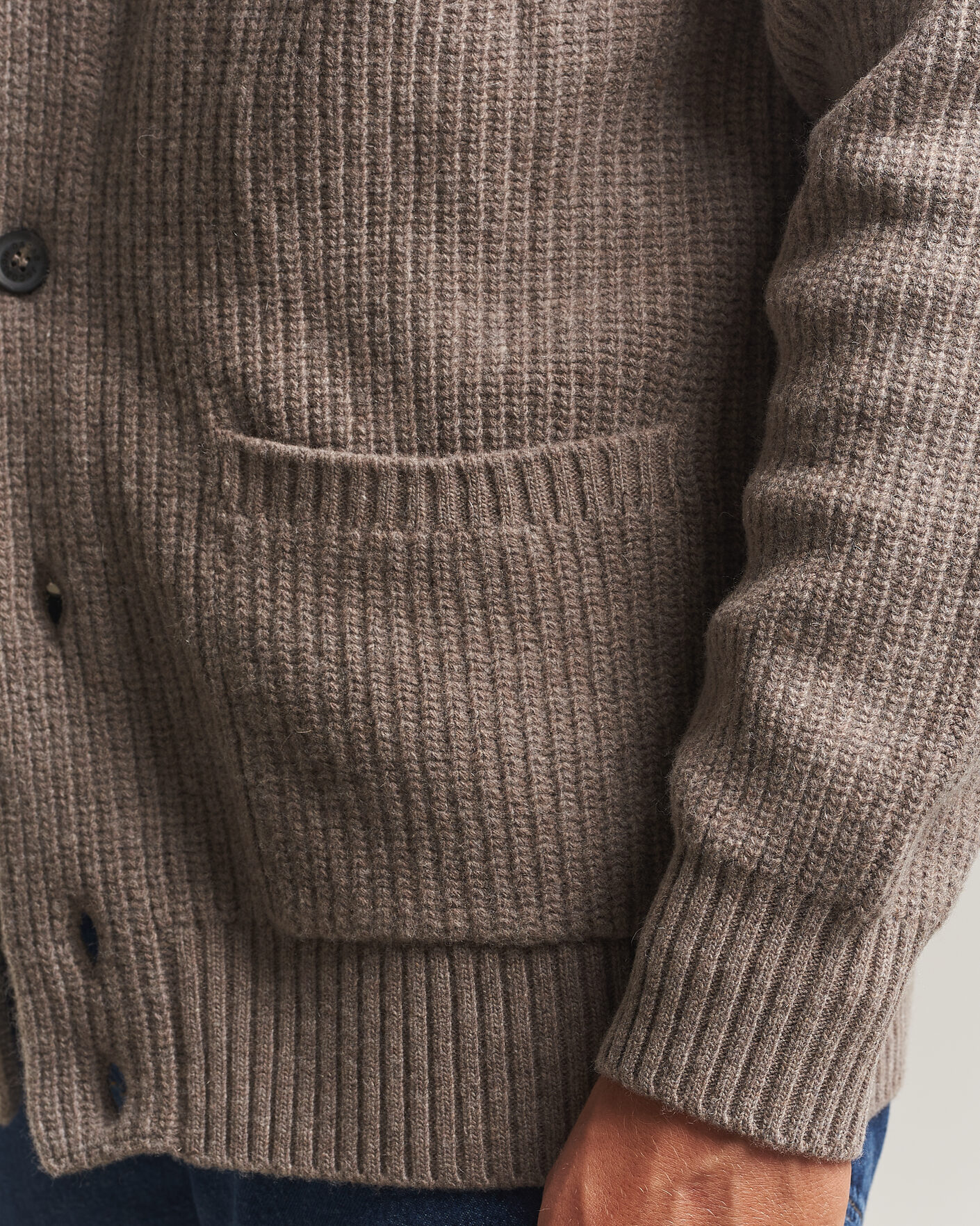 Herren | Pullover | Oscar Jacobson | Roland Wool Cardigan Beige