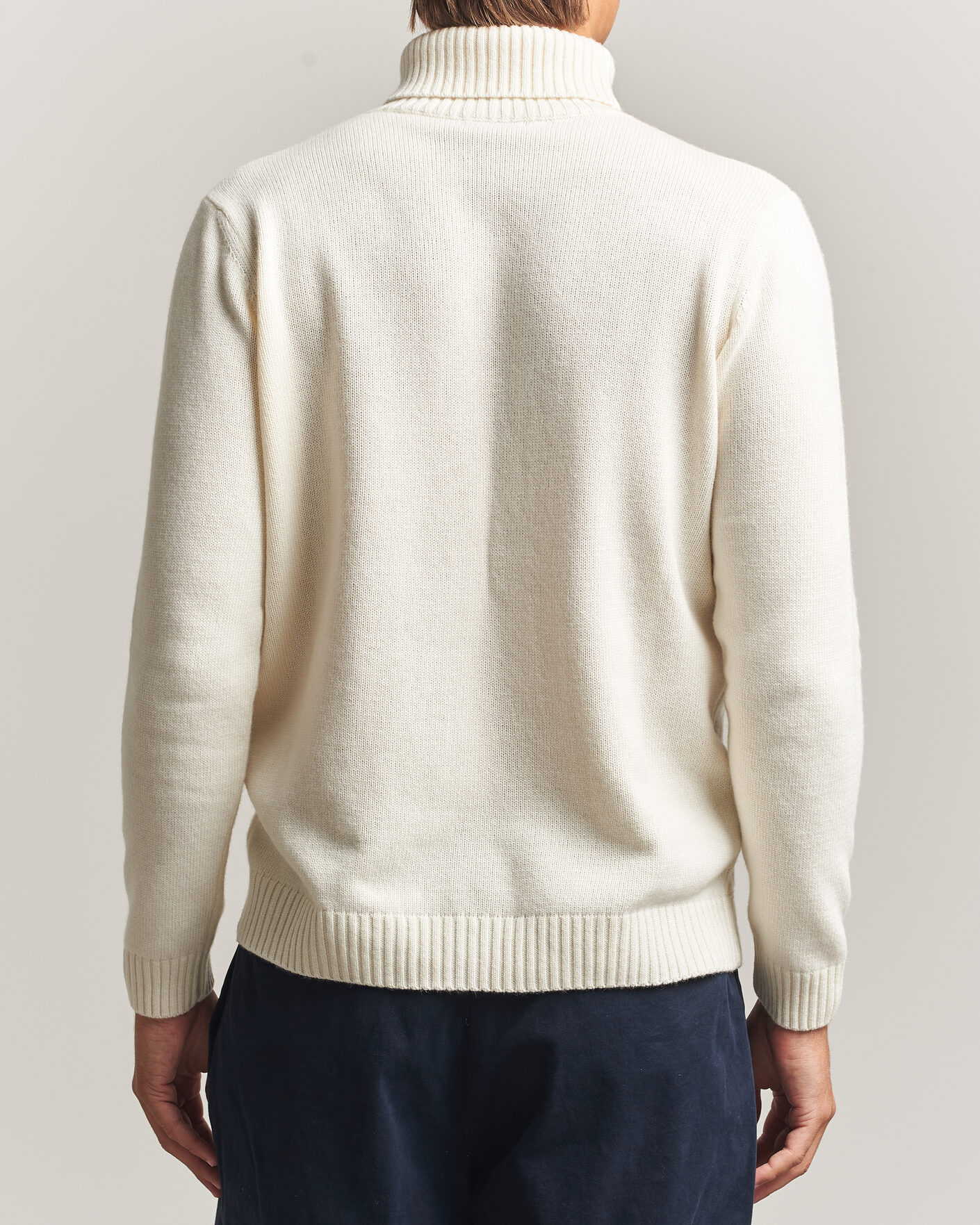 Herren | Pullover | Oscar Jacobson | Seppo Cable Knitted Rollneck White