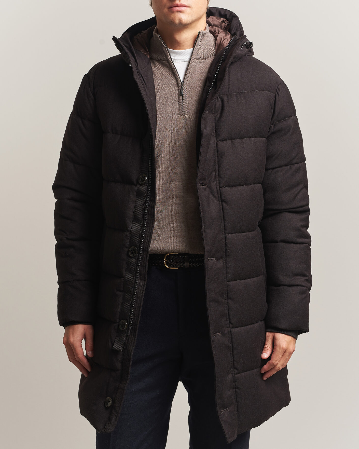 Herren | Jacken | Oscar Jacobson | Padded Flannel Parka Brown