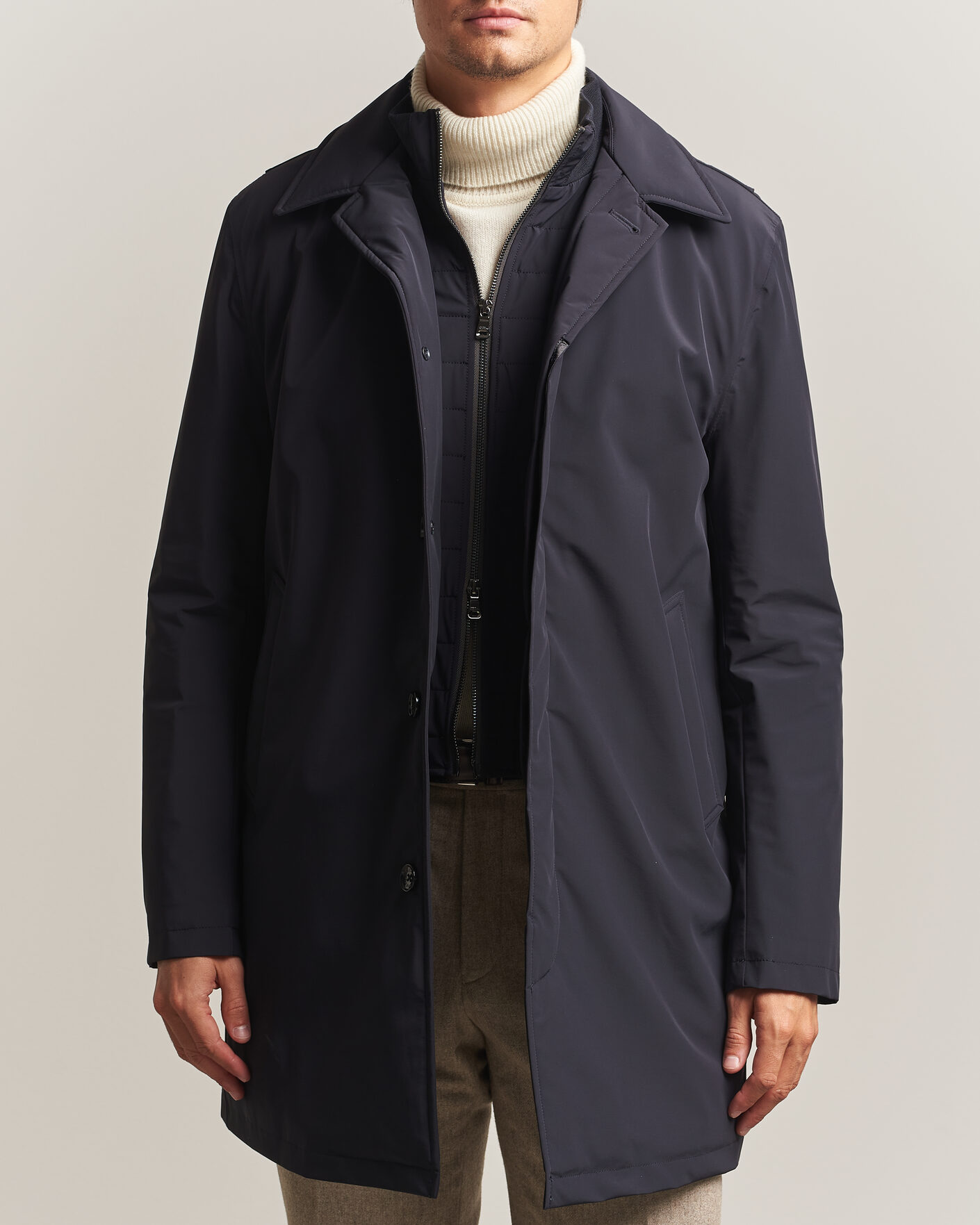 Herren | Jacken | Oscar Jacobson | Zipped Padded Car Coat Navy