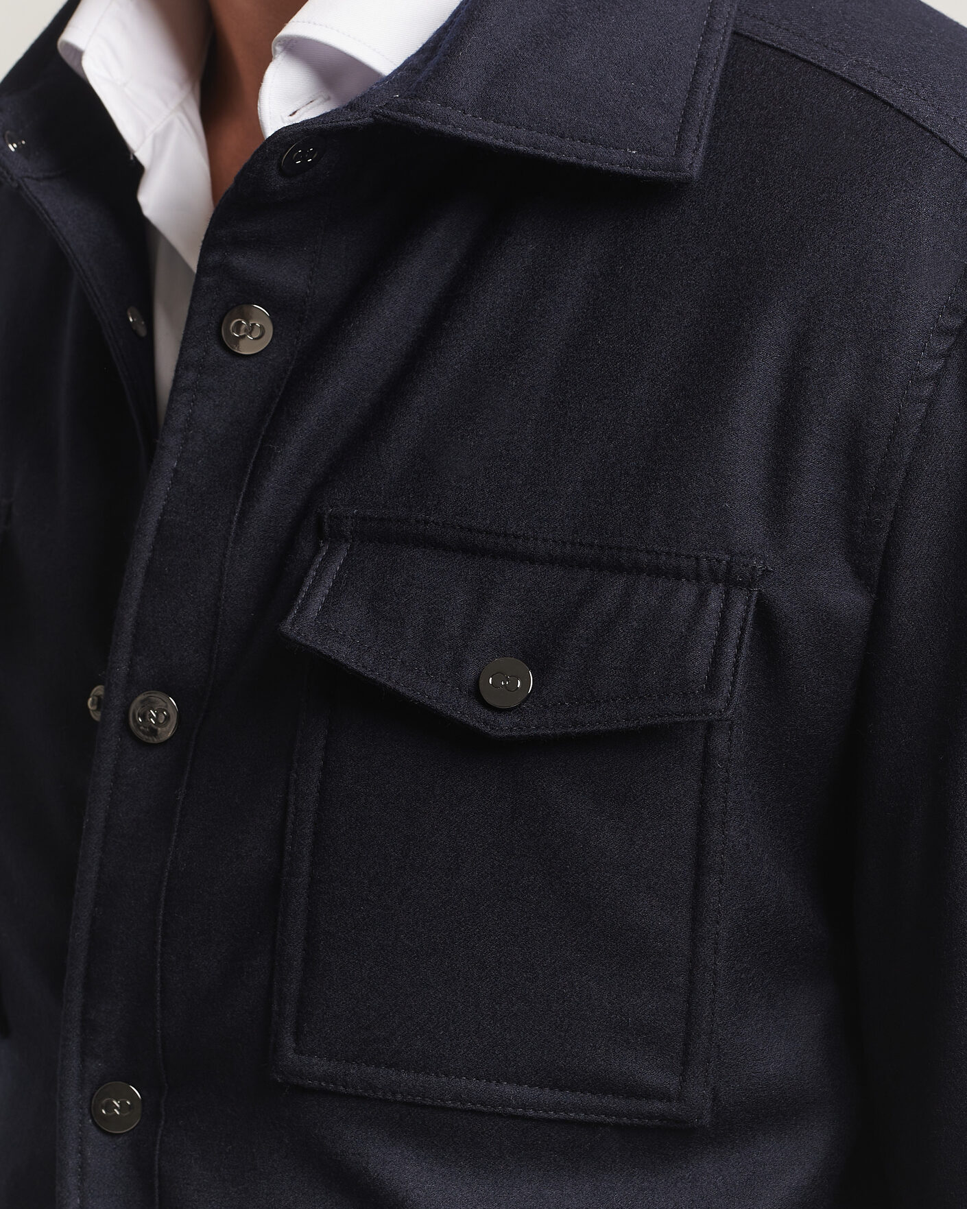 Herren | Jacken | Oscar Jacobson | Nylon/Wool Padded Shirt Jacket Navy
