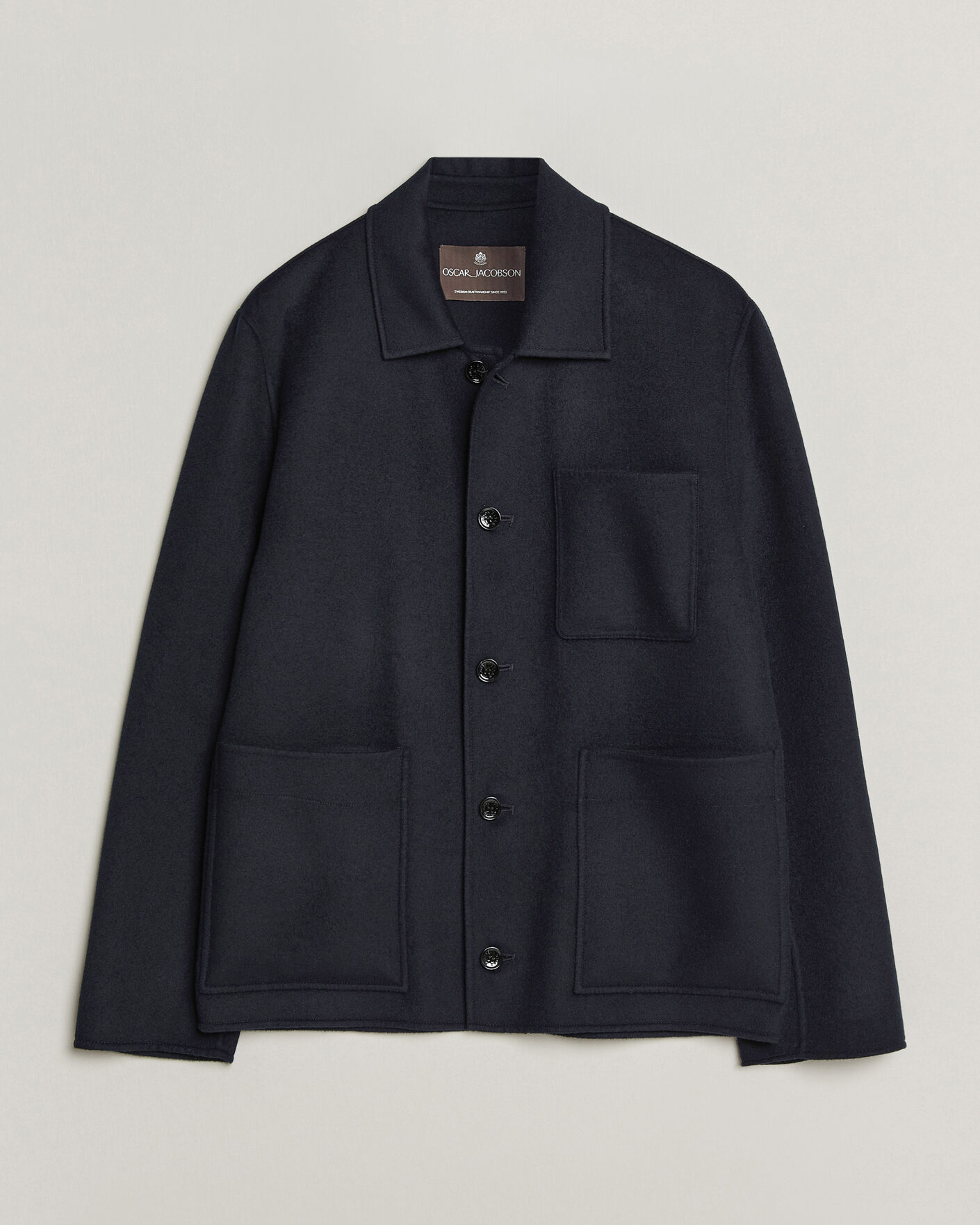 Herren | Jacken | Oscar Jacobson | Doublé Wool Shirt Jacket Navy