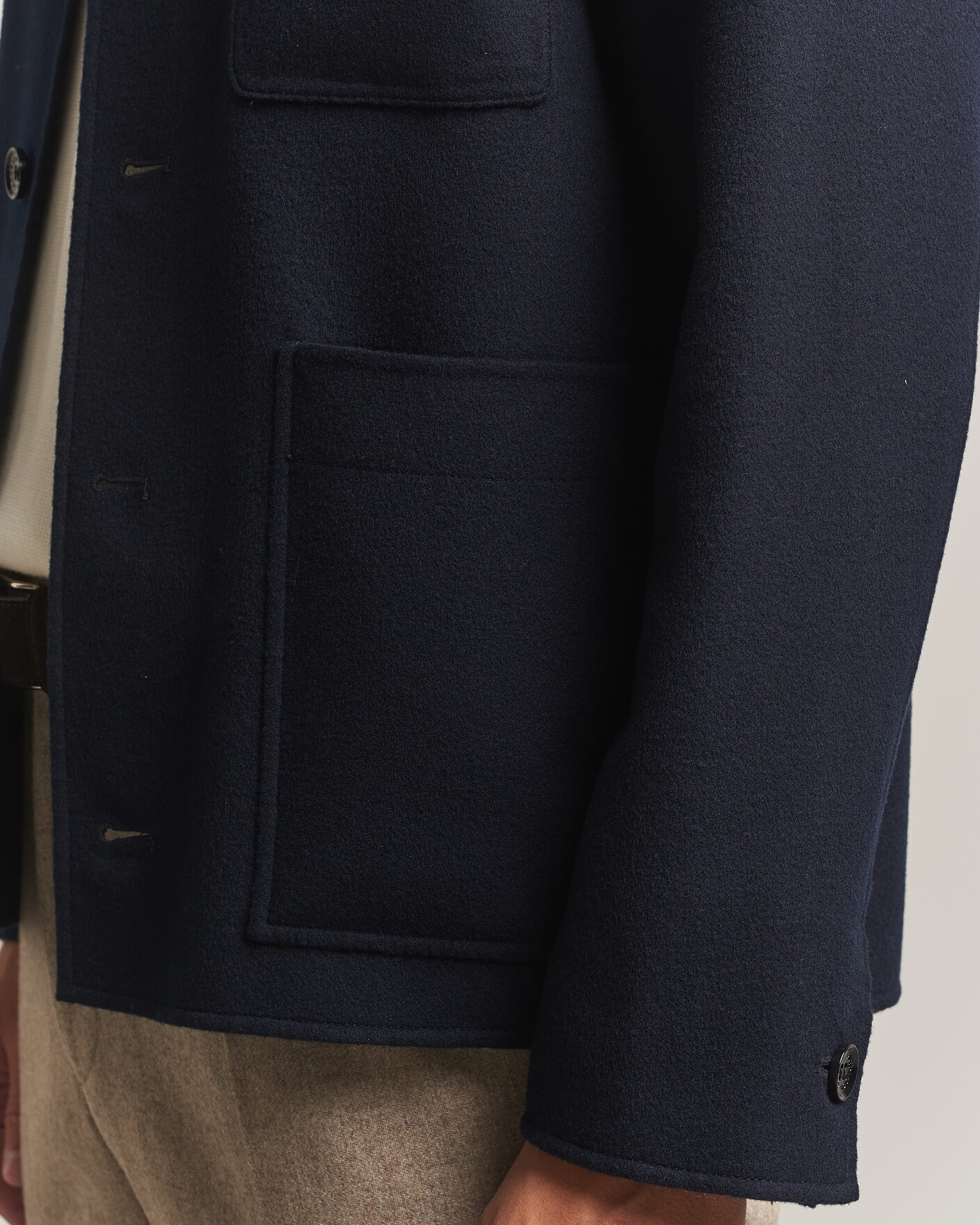 Herren | Jacken | Oscar Jacobson | Doublé Wool Shirt Jacket Navy