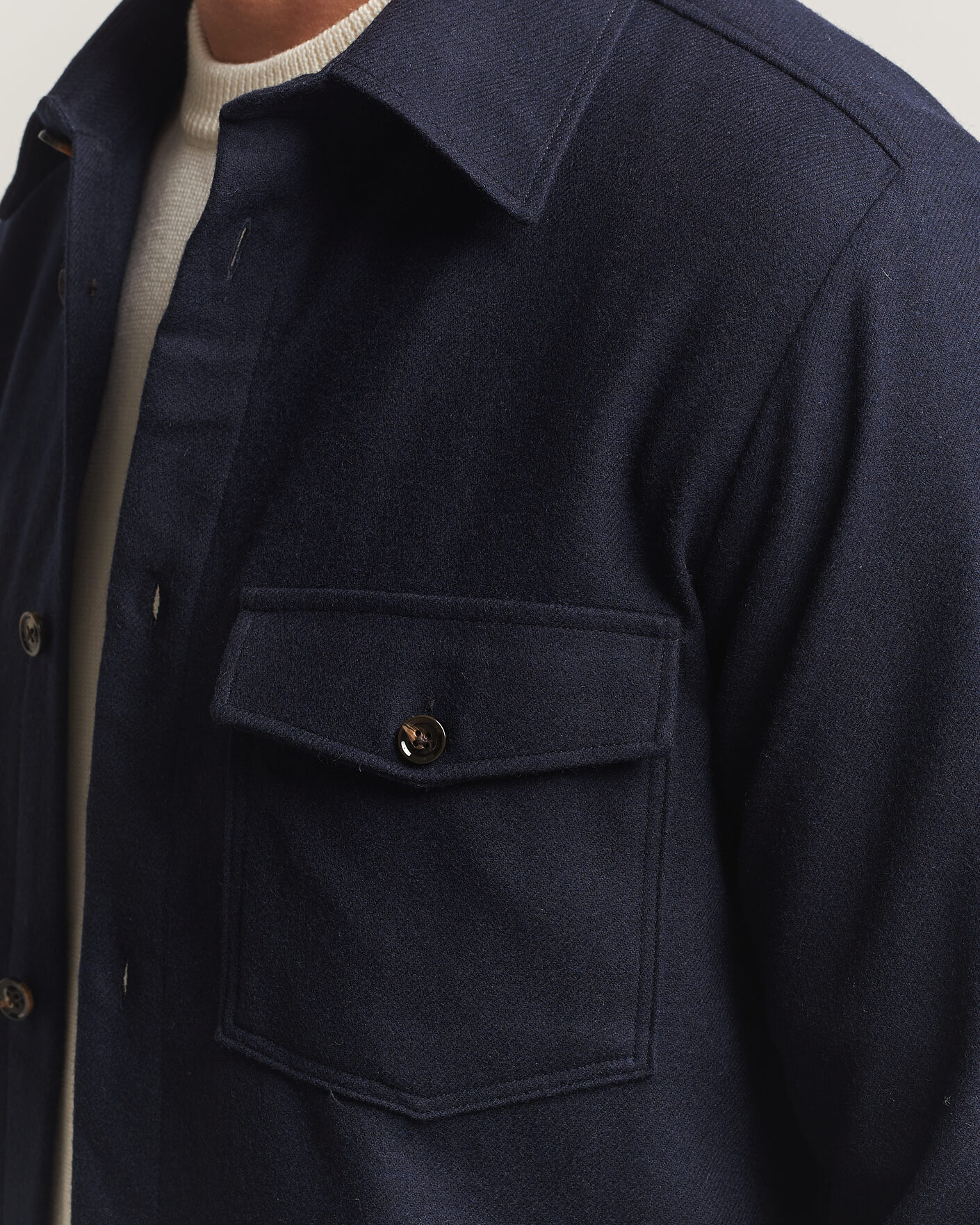 Herren | Hemden | Oscar Jacobson | Magnus Wool Shirt Jacket Navy