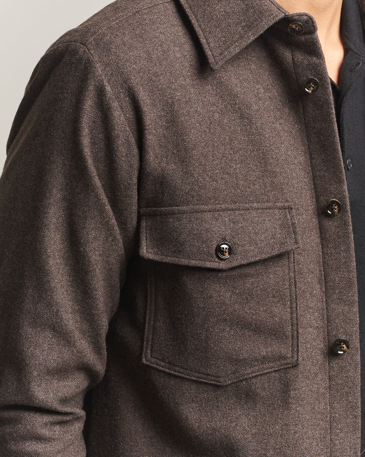 Herren | Hemden | Oscar Jacobson | Magnus Wool Shirt Jacket Brown