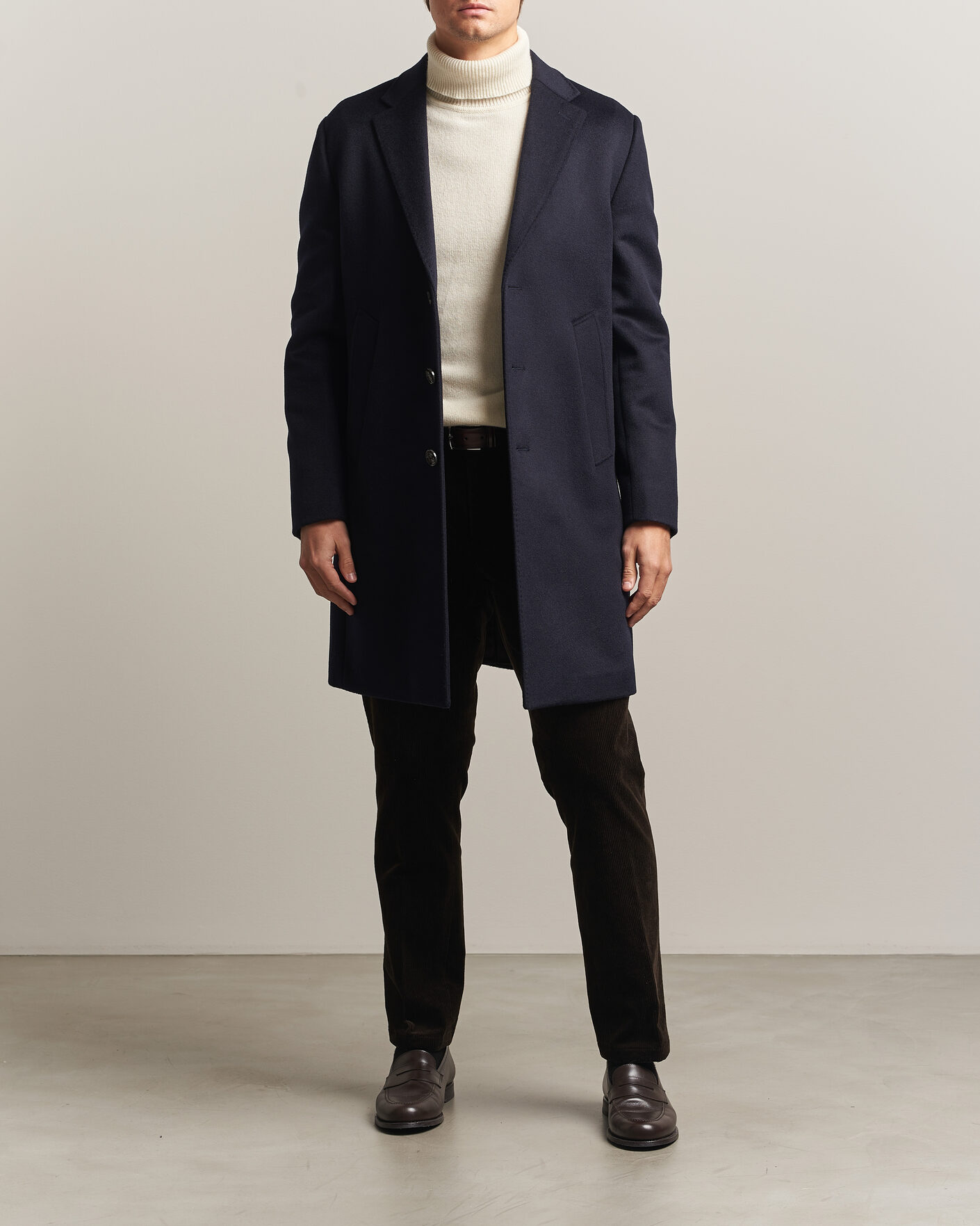 Herren | Jacken | Oscar Jacobson | Single Breasted Wool Coat Navy