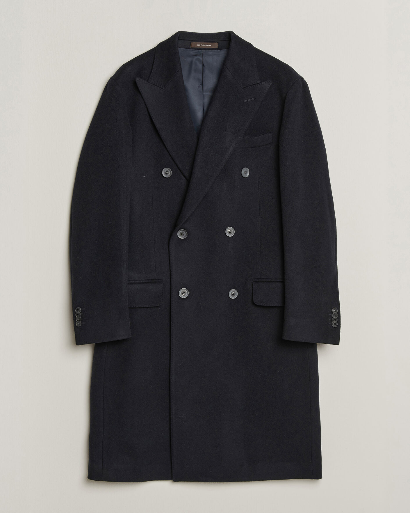 Herren | Jacken | Oscar Jacobson | Sicily Double Breasted Wool Coat Navy