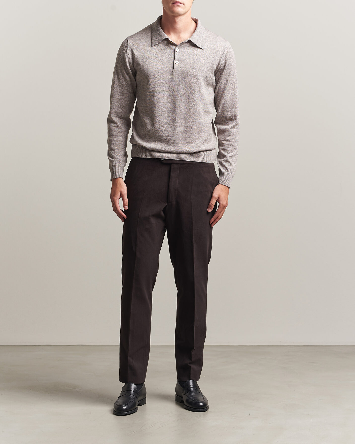 Herren | Hosen | Oscar Jacobson | Dandy Brushed Cotton Trousers Brown