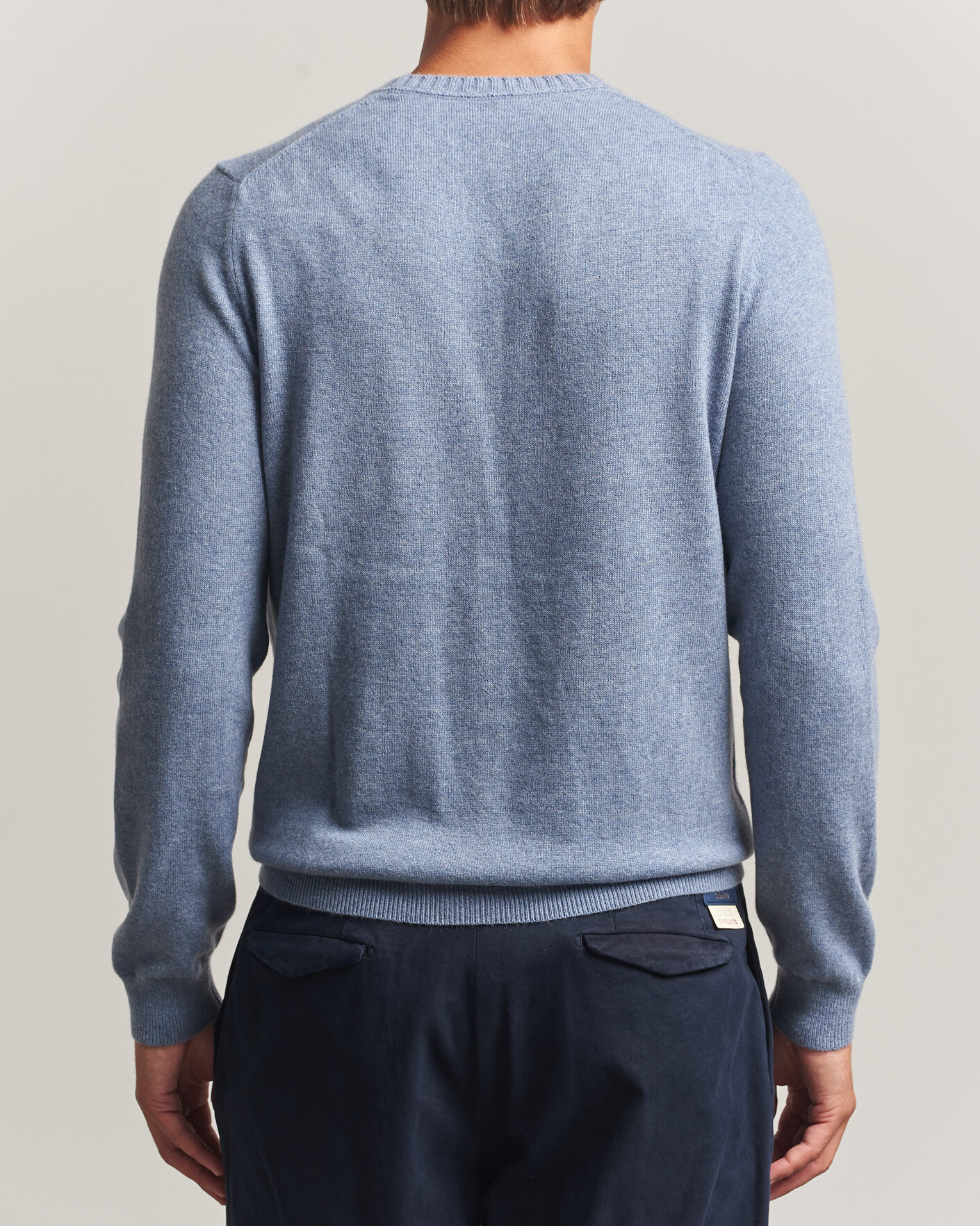 Herren | Pullover | Stenströms | Cashmere Crewneck Light Blue