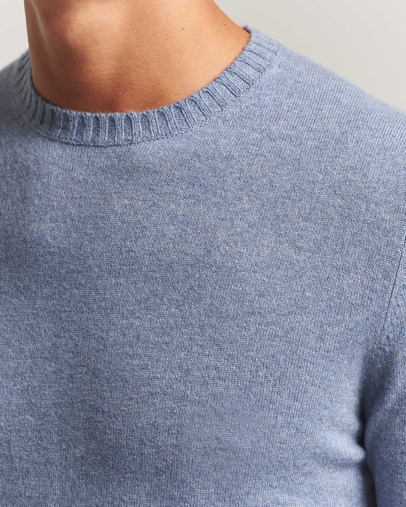 Herren | Pullover | Stenströms | Cashmere Crewneck Light Blue