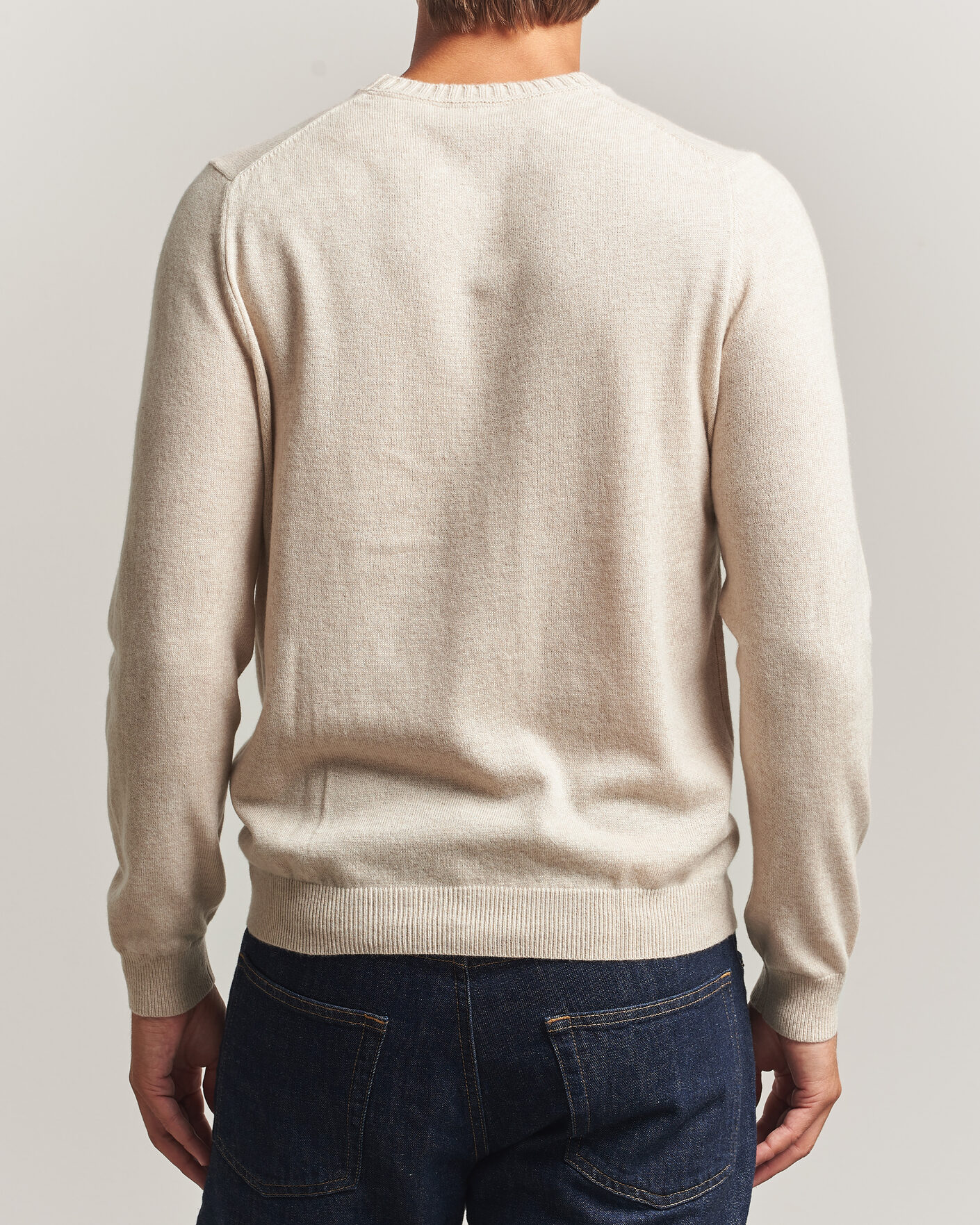 Herren | Pullover | Stenströms | Cashmere Crewneck Beige