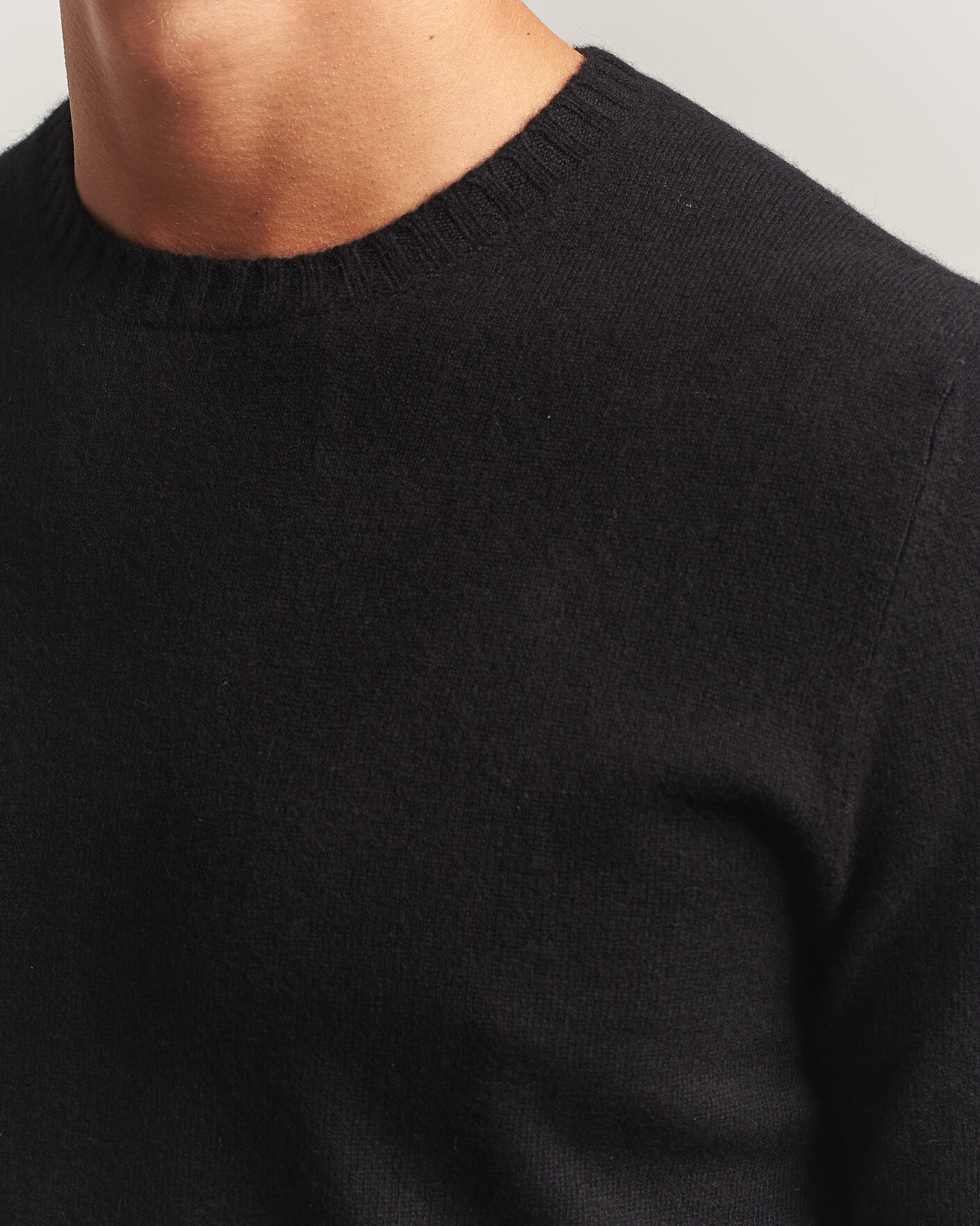 Herren | Pullover | Stenströms | Cashmere Crewneck Black