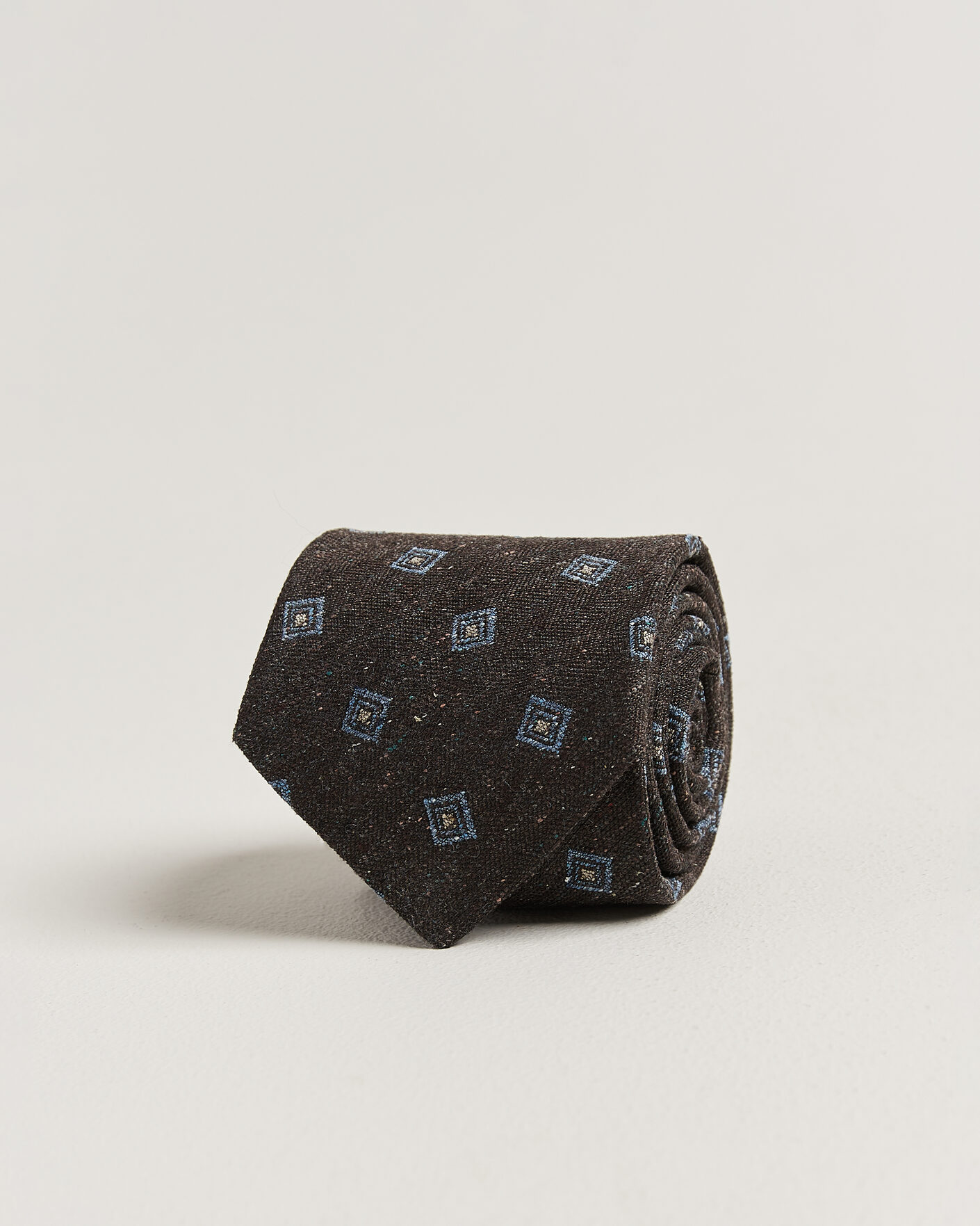Herren | Krawatten | Stenströms | Woven Herringbone Silk Tie 7,5cm Dark Brown