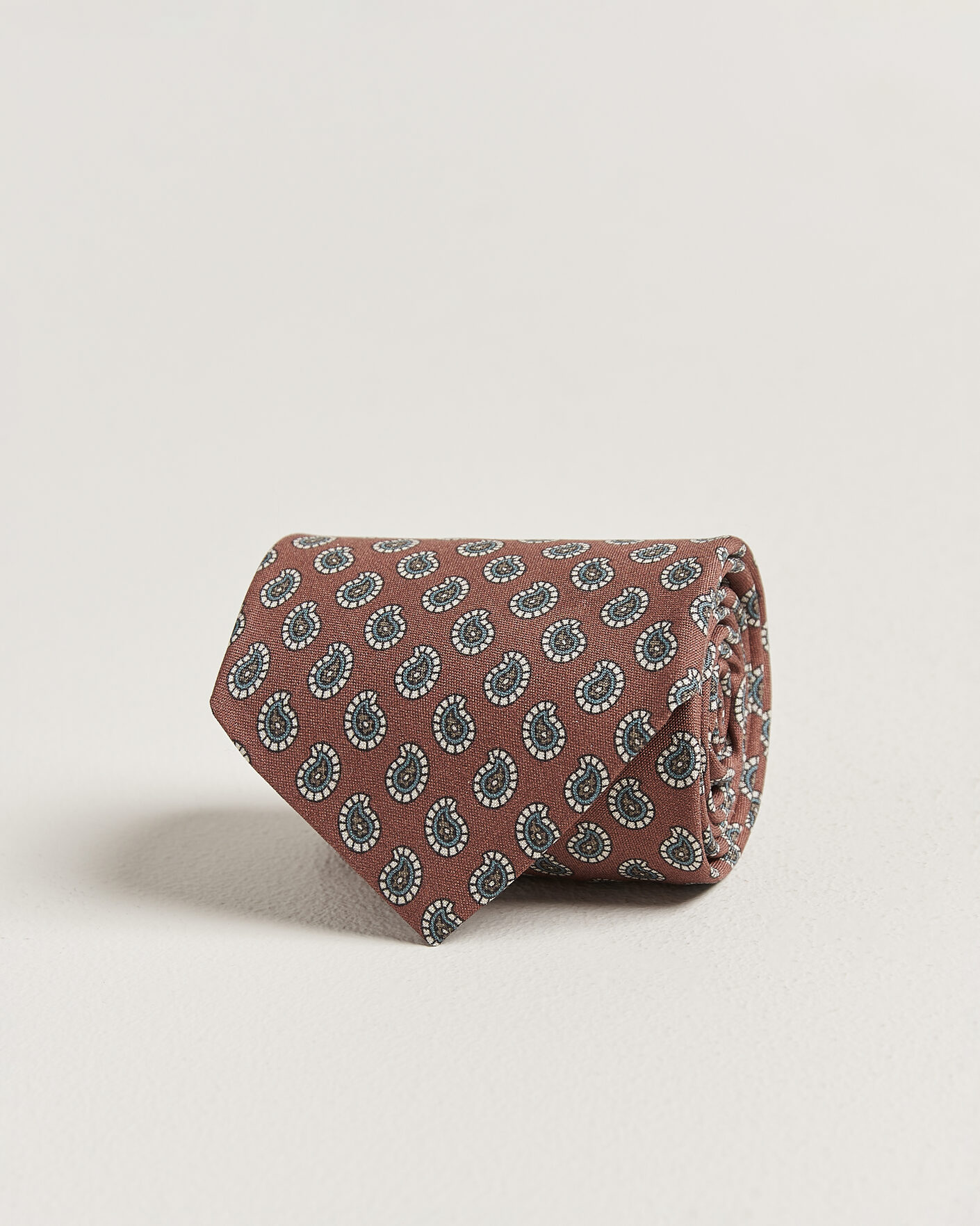 Herren | Krawatten | Stenströms | Printed Silk Paisley Tie 7,5cm Rust