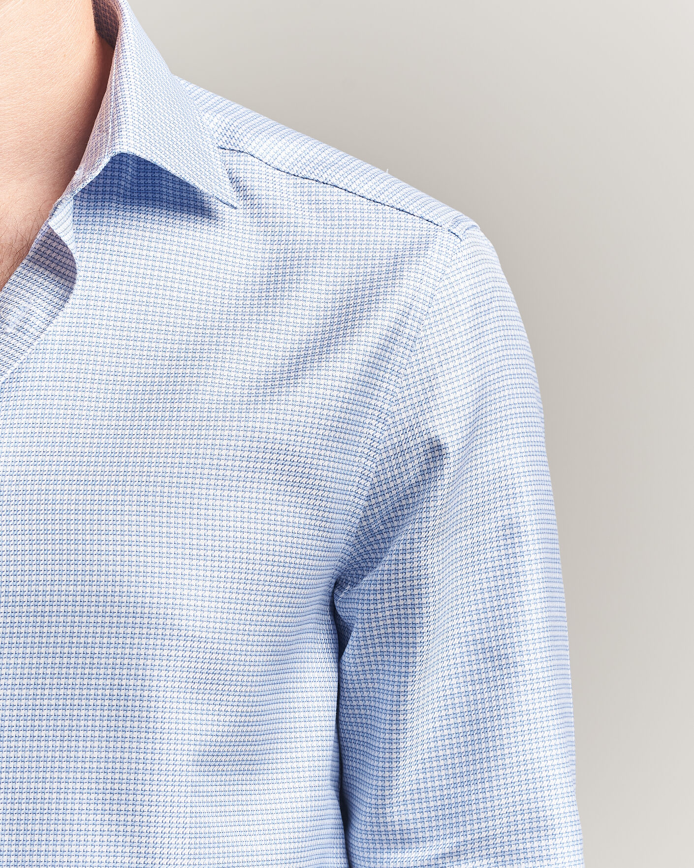 Herren | Hemden | Stenströms | Slimline Twofold Houndstooth Shirt Blue