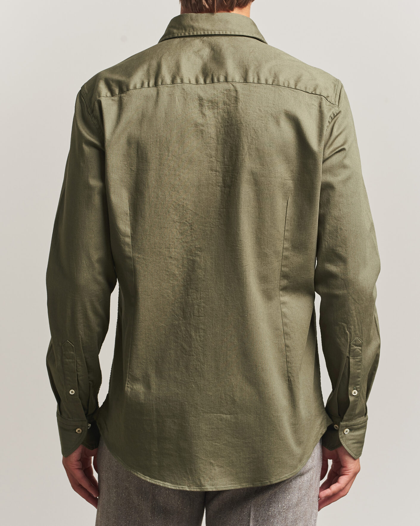 Herren | Hemden | Stenströms | Slimline Garment Washed Shirt Green Denim