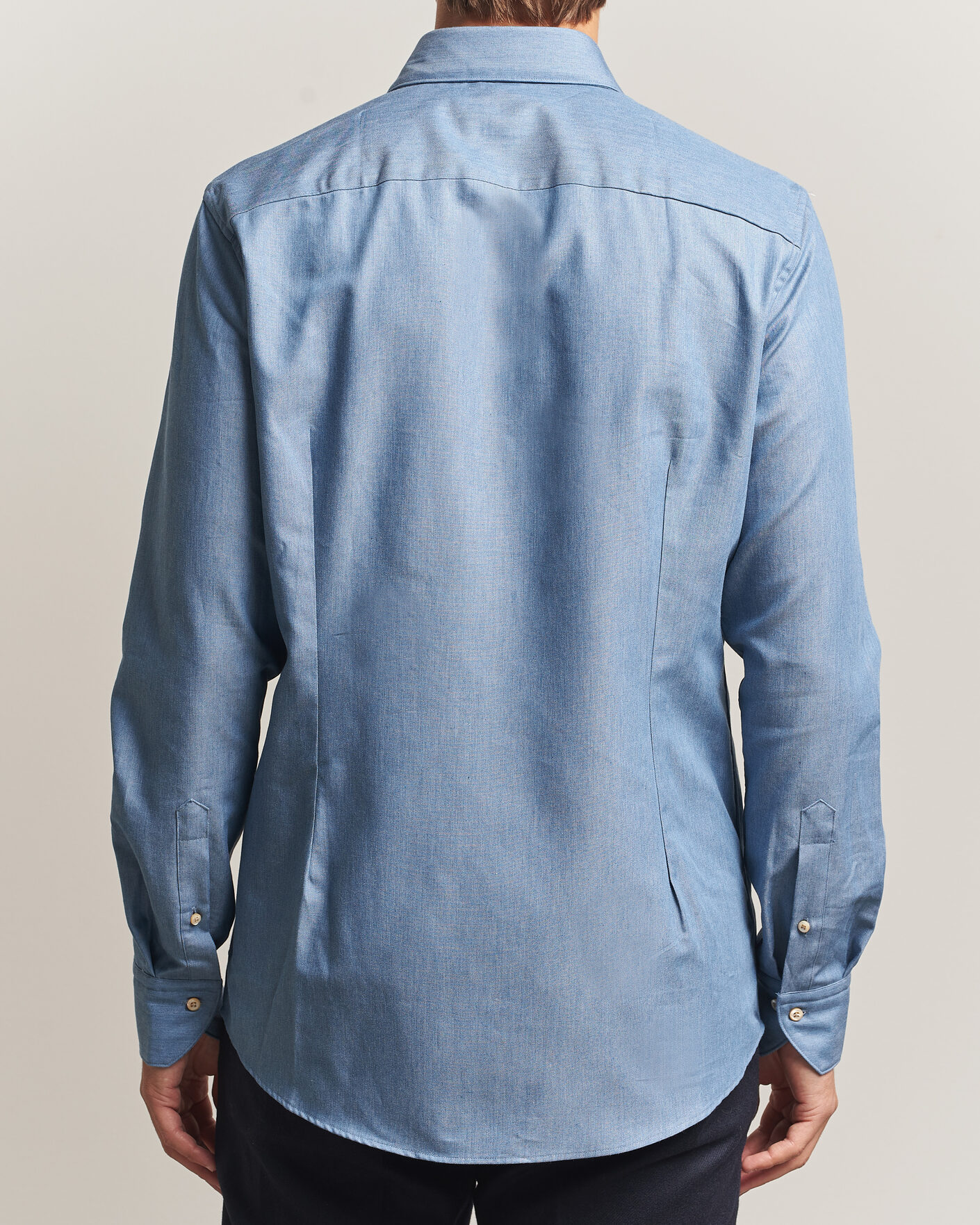 Herren | Hemden | Stenströms | Slimline Cotton Twill Denim Shirt Blue
