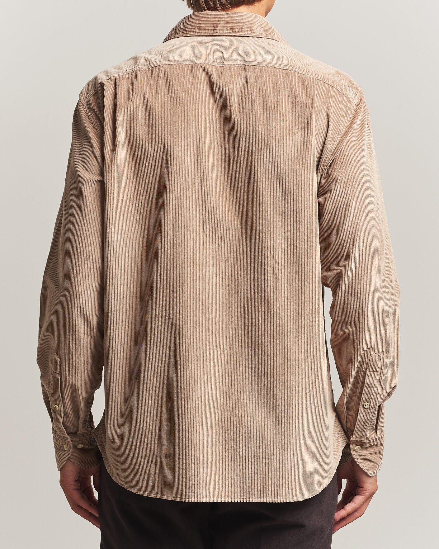 Herren | Hemden | Stenströms | Regular Fit Cord Pocket Shirt Light Brown