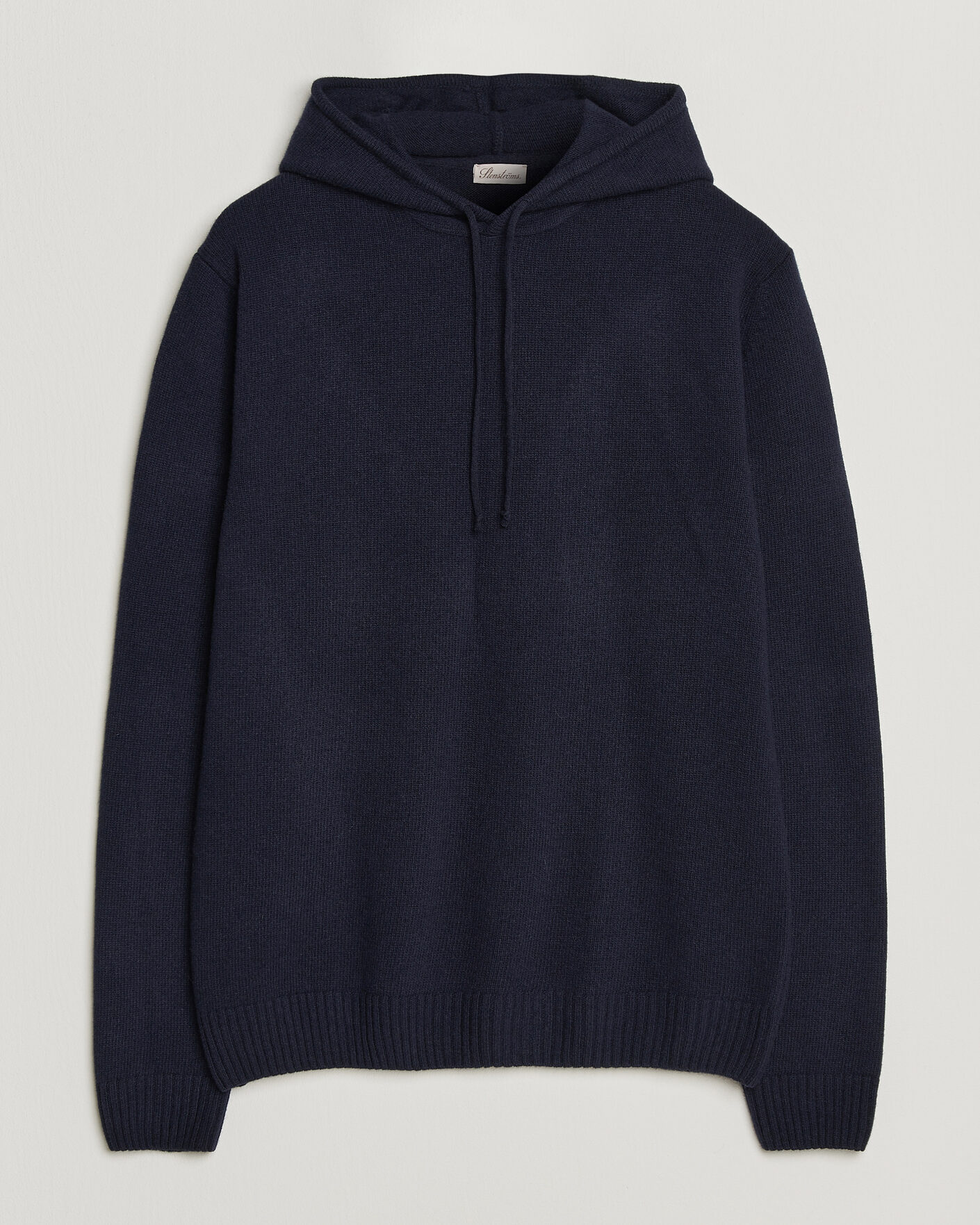 Herren | Pullover | Stenströms | Brushed Merino Hood Navy