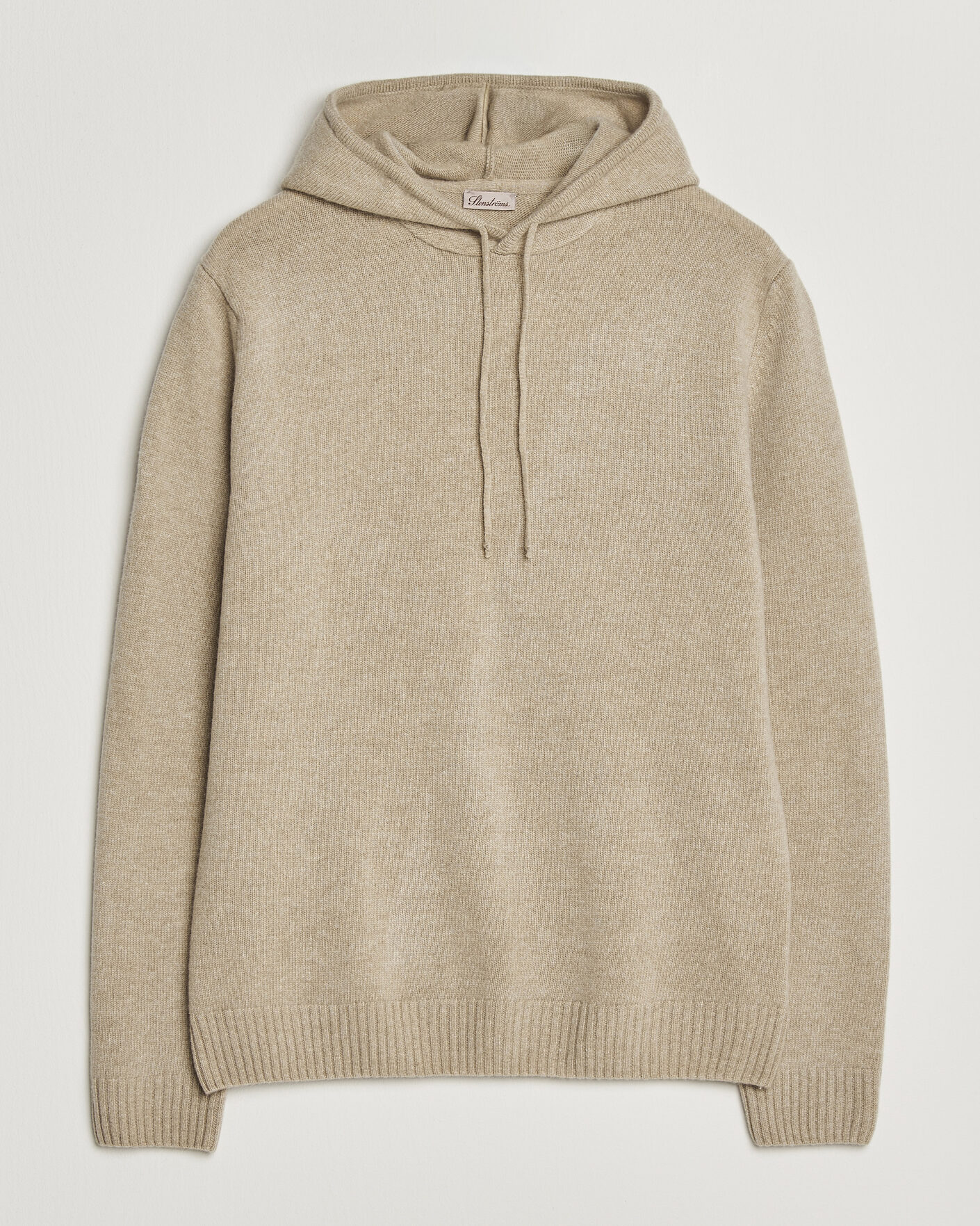 Herren | Pullover | Stenströms | Brushed Merino Hood Beige