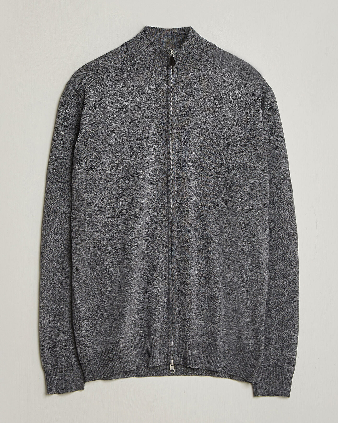 Herren | Pullover | Stenströms | Merino Full Zip Grey