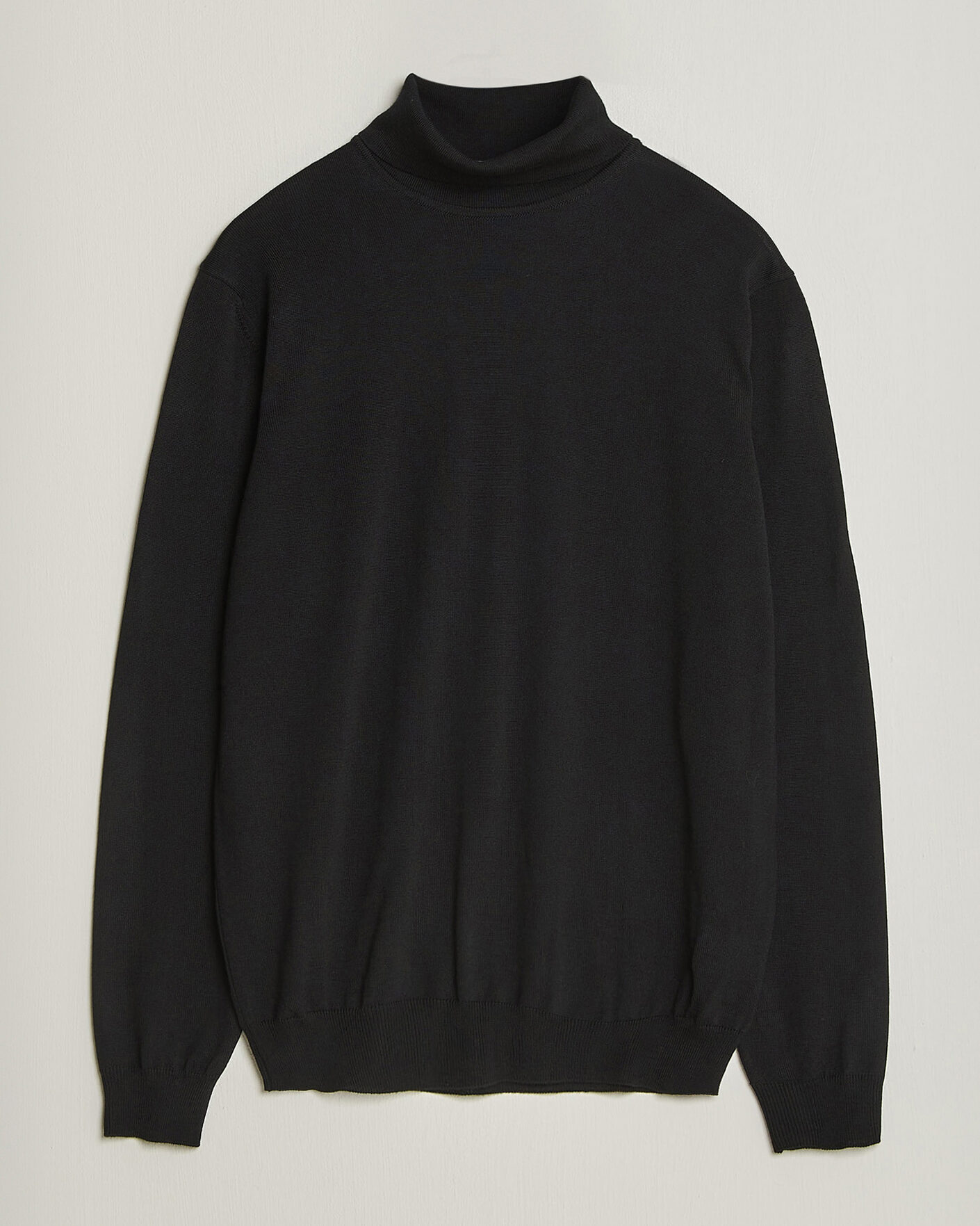 Herren | Pullover | Stenströms | Merino Rollneck Black