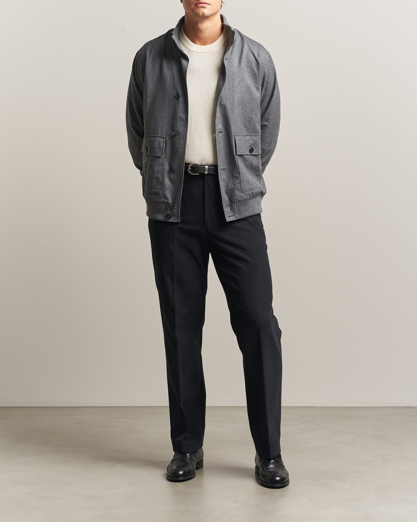 Herren | Jacken | Stenströms | Flannel Bomber Jacket Grey