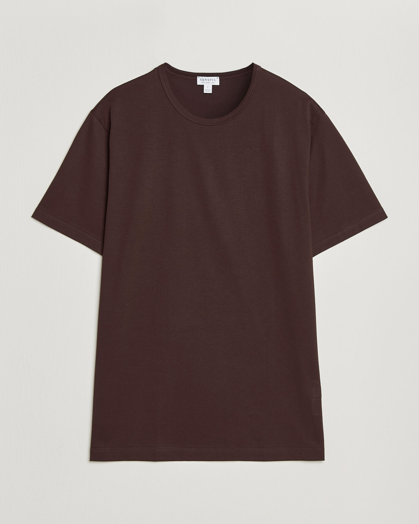 Herren | T-Shirts | Sunspel | Crew Neck Q82 Cotton T-Shirt Dark Brown