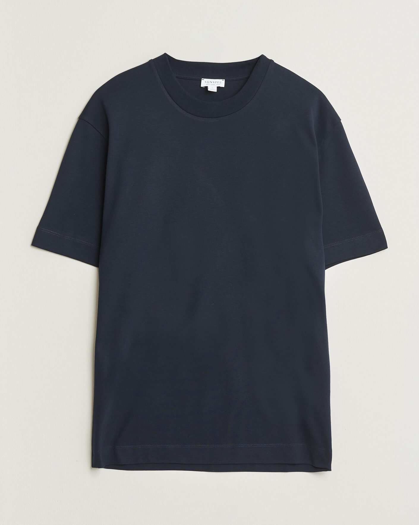 Herren | T-Shirts | Sunspel | Heavy Weight Supima Cotton T-Shirt Midnight Navy