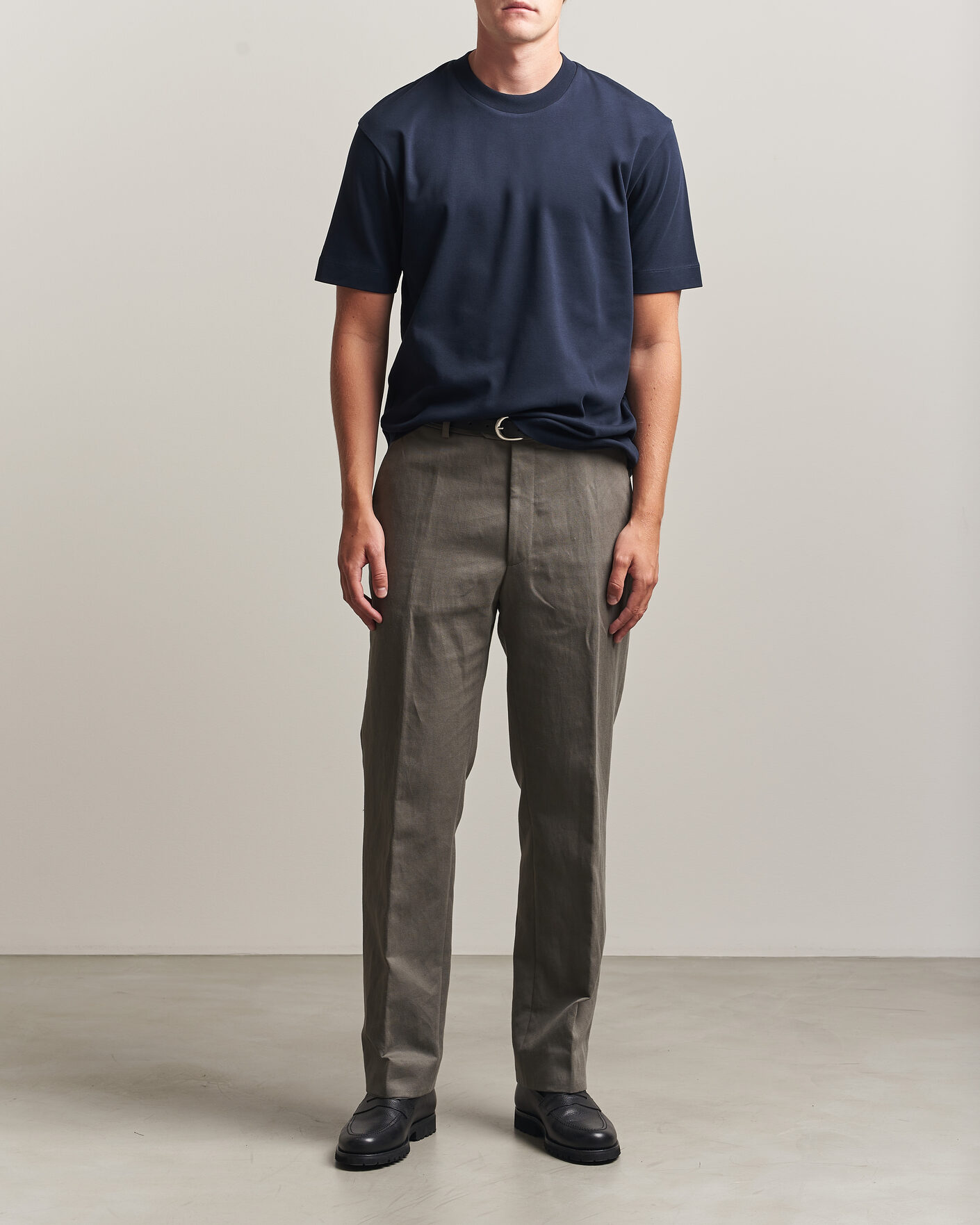 Herren | T-Shirts | Sunspel | Heavy Weight Supima Cotton T-Shirt Midnight Navy