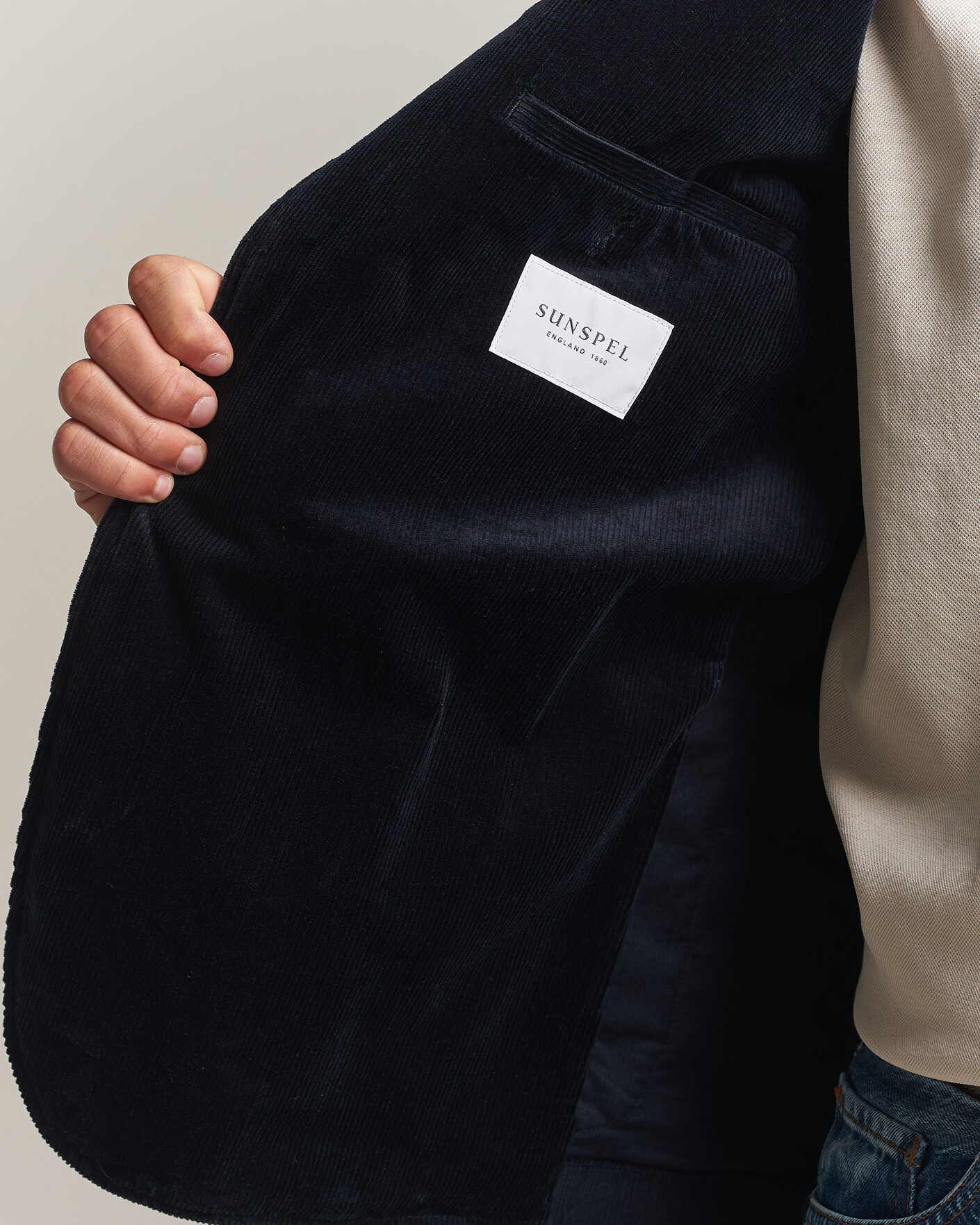 Herren | Sakkos | Sunspel | Relaxed Corduroy Blazer Navy