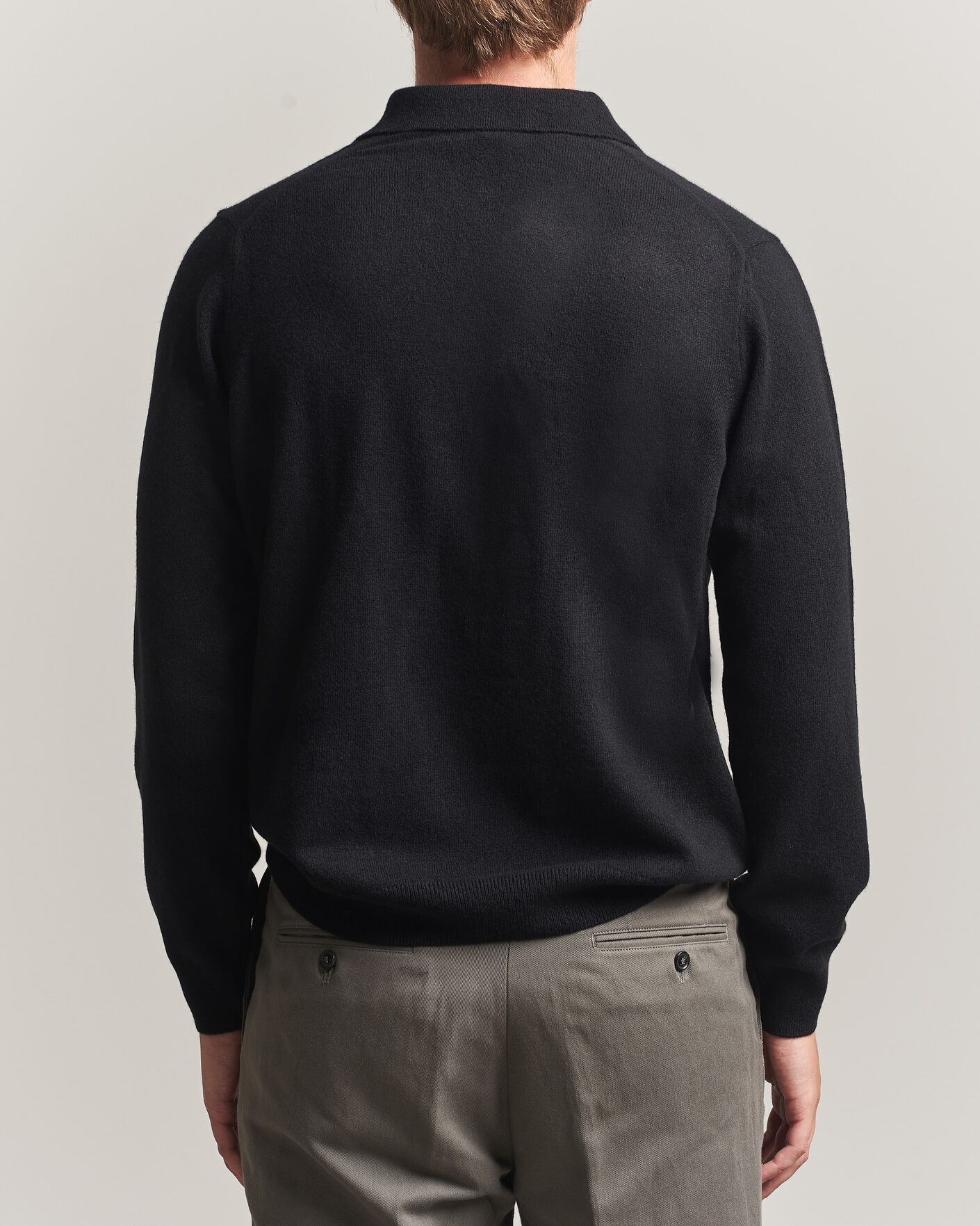 Herren | Pullover | Sunspel | Cashmere Polo Black