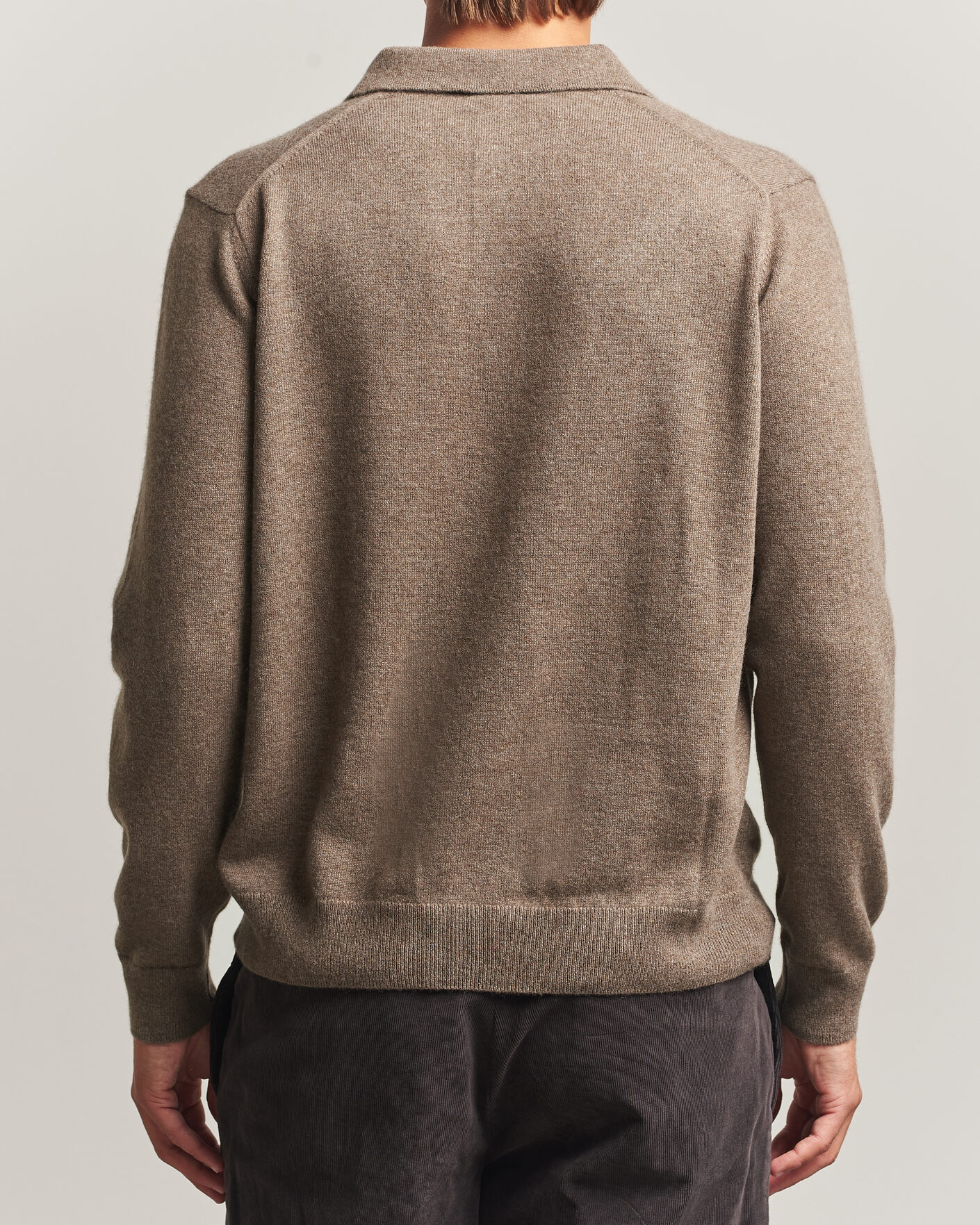 Herren | Pullover | Sunspel | Cashmere Polo Taupe