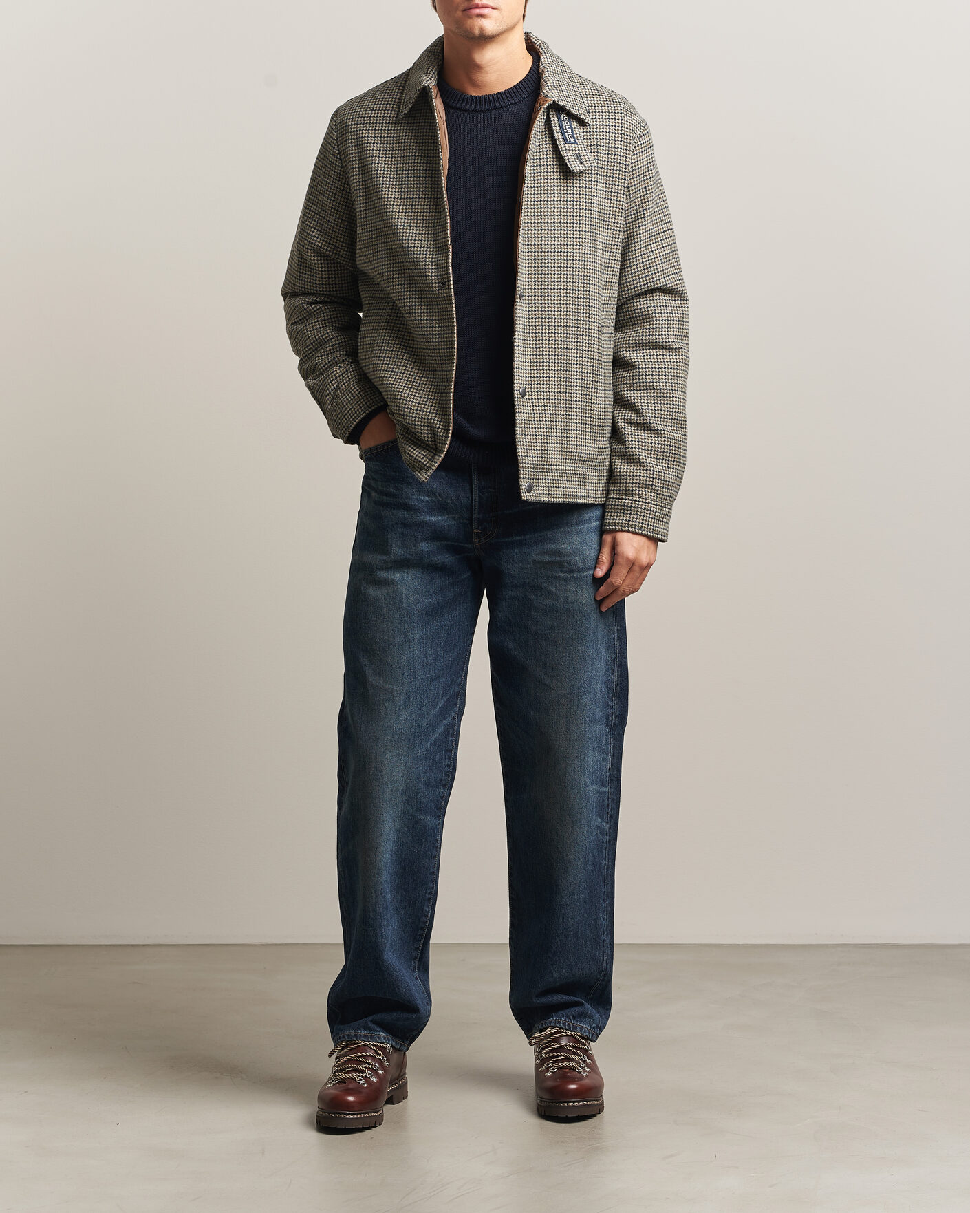 Herren | Jacken | Woolrich | Wool Check Light Padded Keating Shirt Jacket Brown