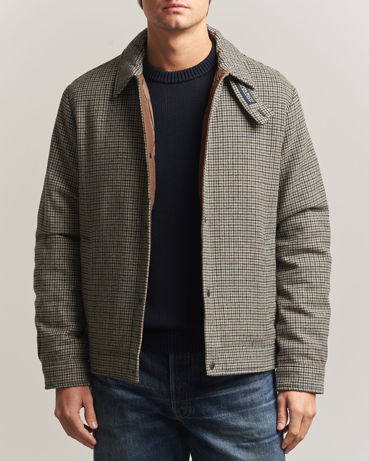Herren | Jacken | Woolrich | Wool Check Light Padded Keating Shirt Jacket Brown