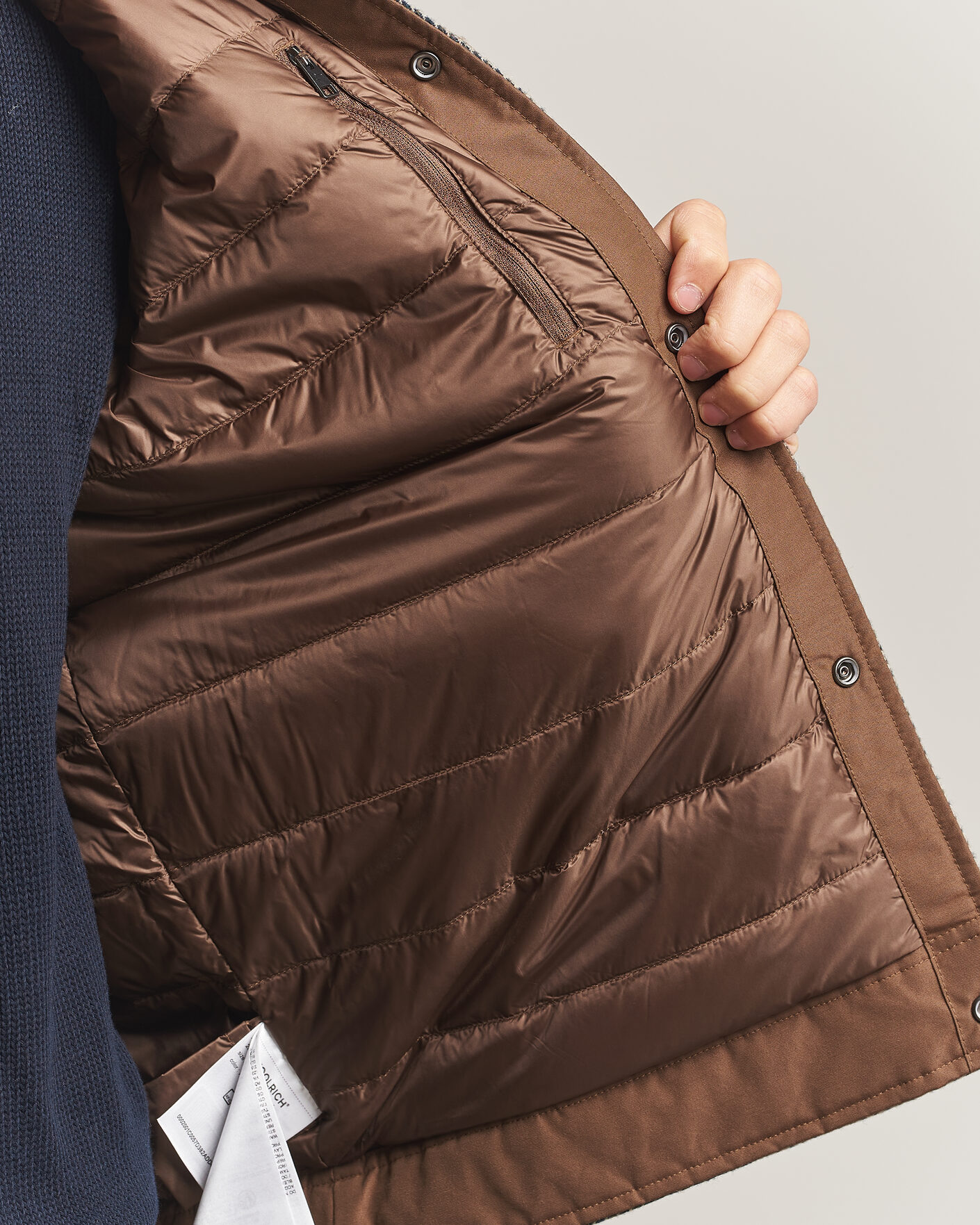 Herren | Jacken | Woolrich | Wool Check Light Padded Keating Shirt Jacket Brown