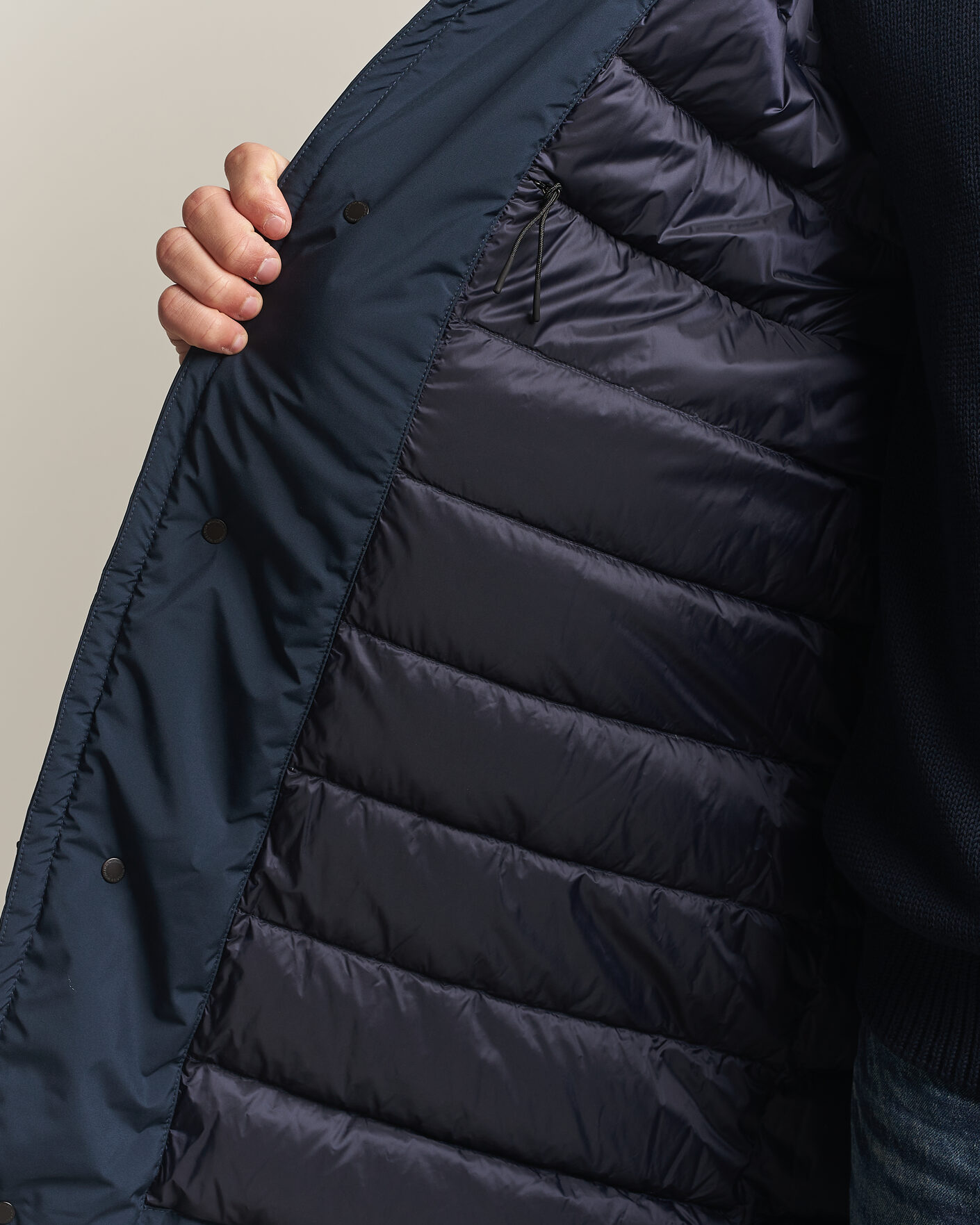 Herren | Jacken | Woolrich | Cloud Lamar Light Padded Coat Melton Blue