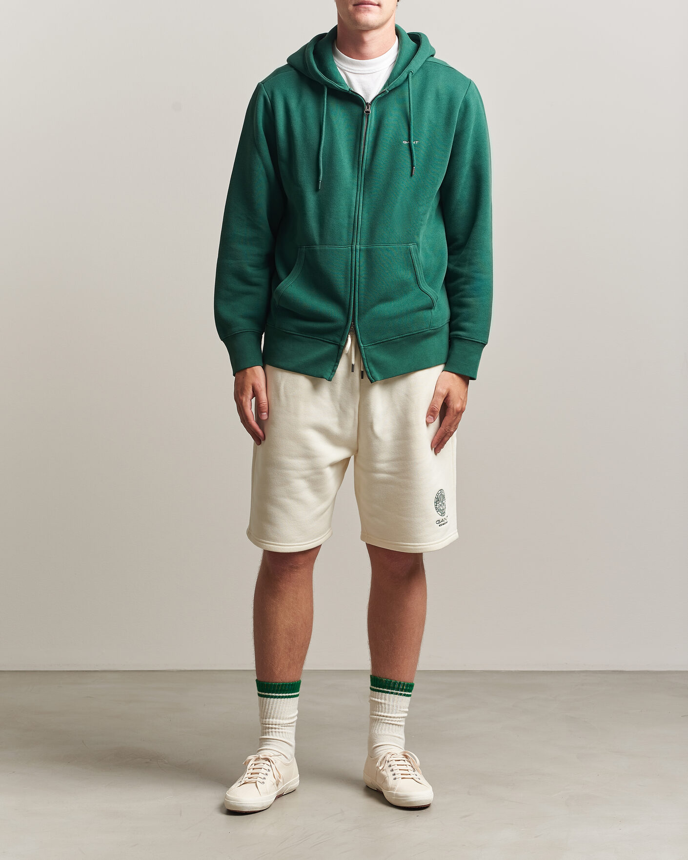 Herren | Pullover | Gant | Tournament Full Zip Hoodie Green