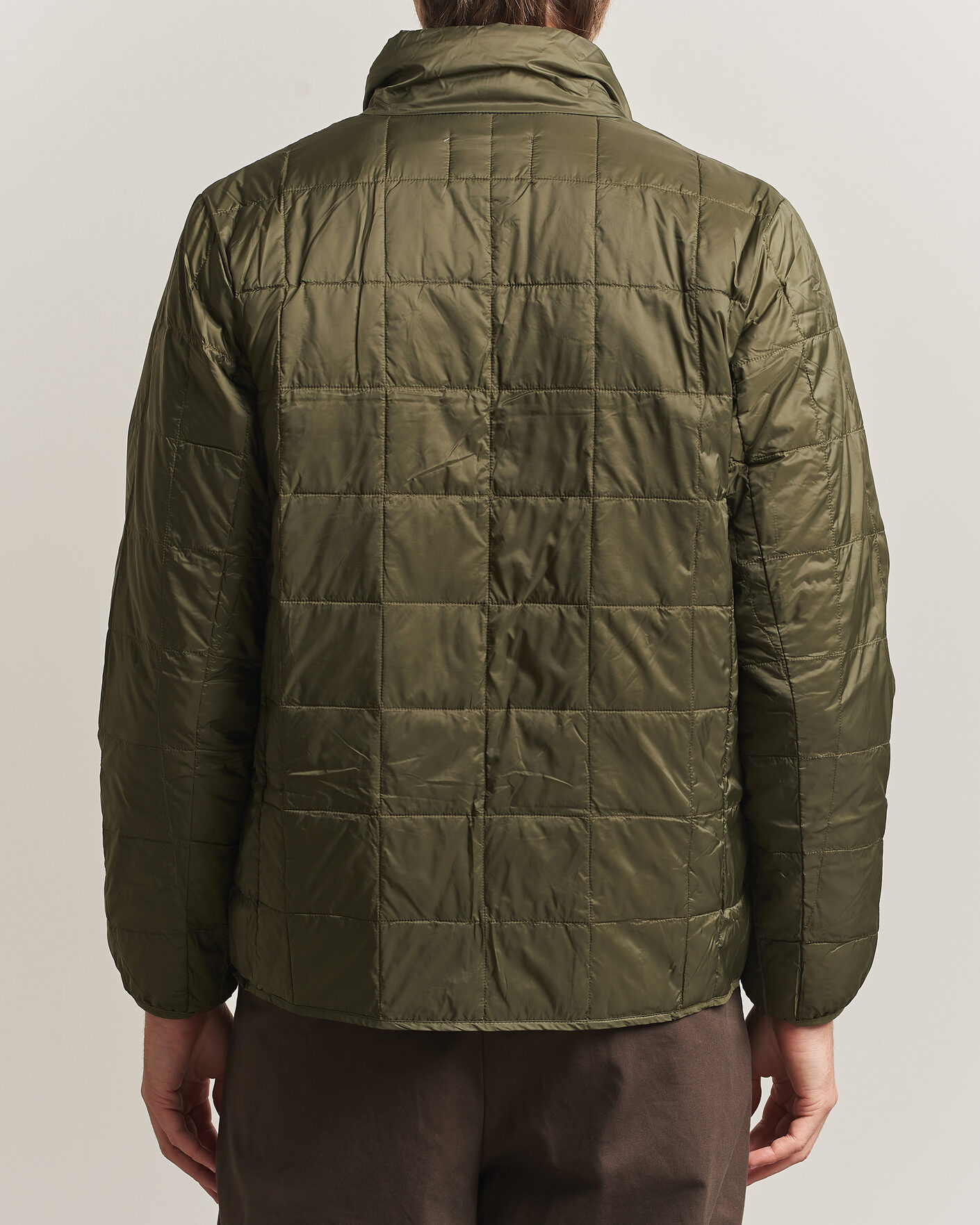 Herren | Jacken | TAION | High Neck Full Zip Lightweight Down Jacket Dark Olive