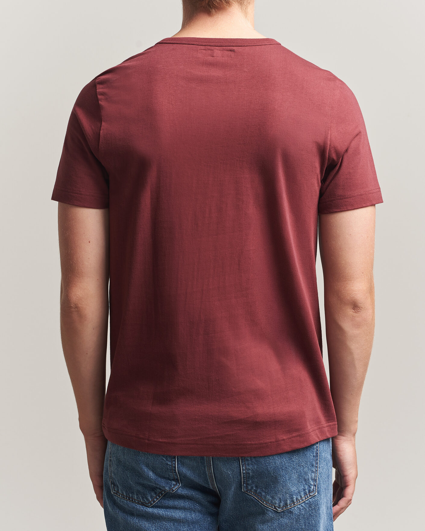 Herren | T-Shirts | Merz b. Schwanen | 1950s Classic Loopwheeled T-shirt Burgundy