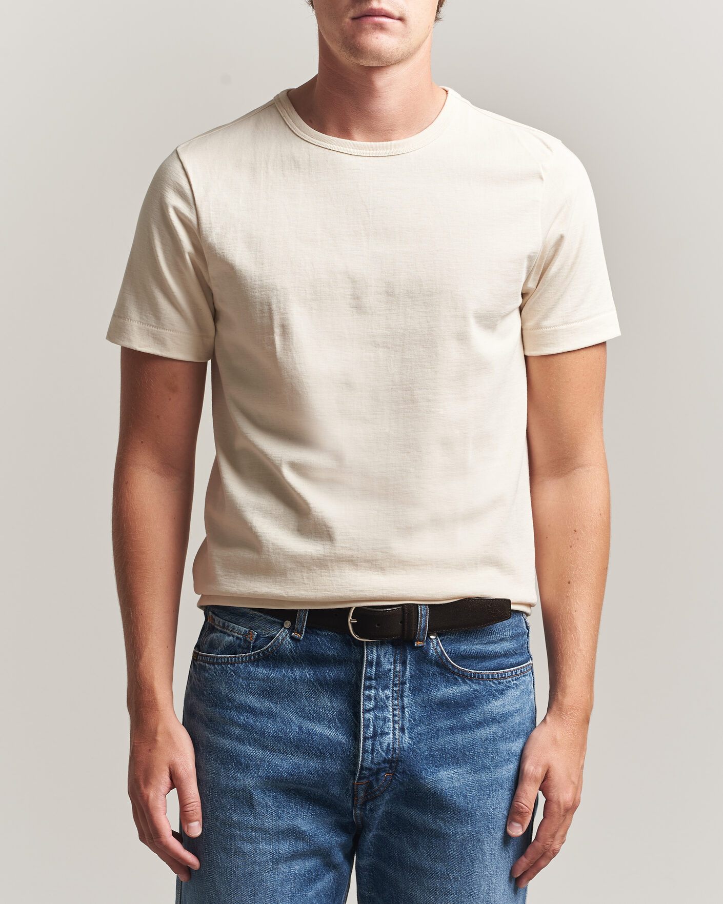 Herren | T-Shirts | Merz b. Schwanen | Classic Fit Loopwheeled T-Shirt Nature