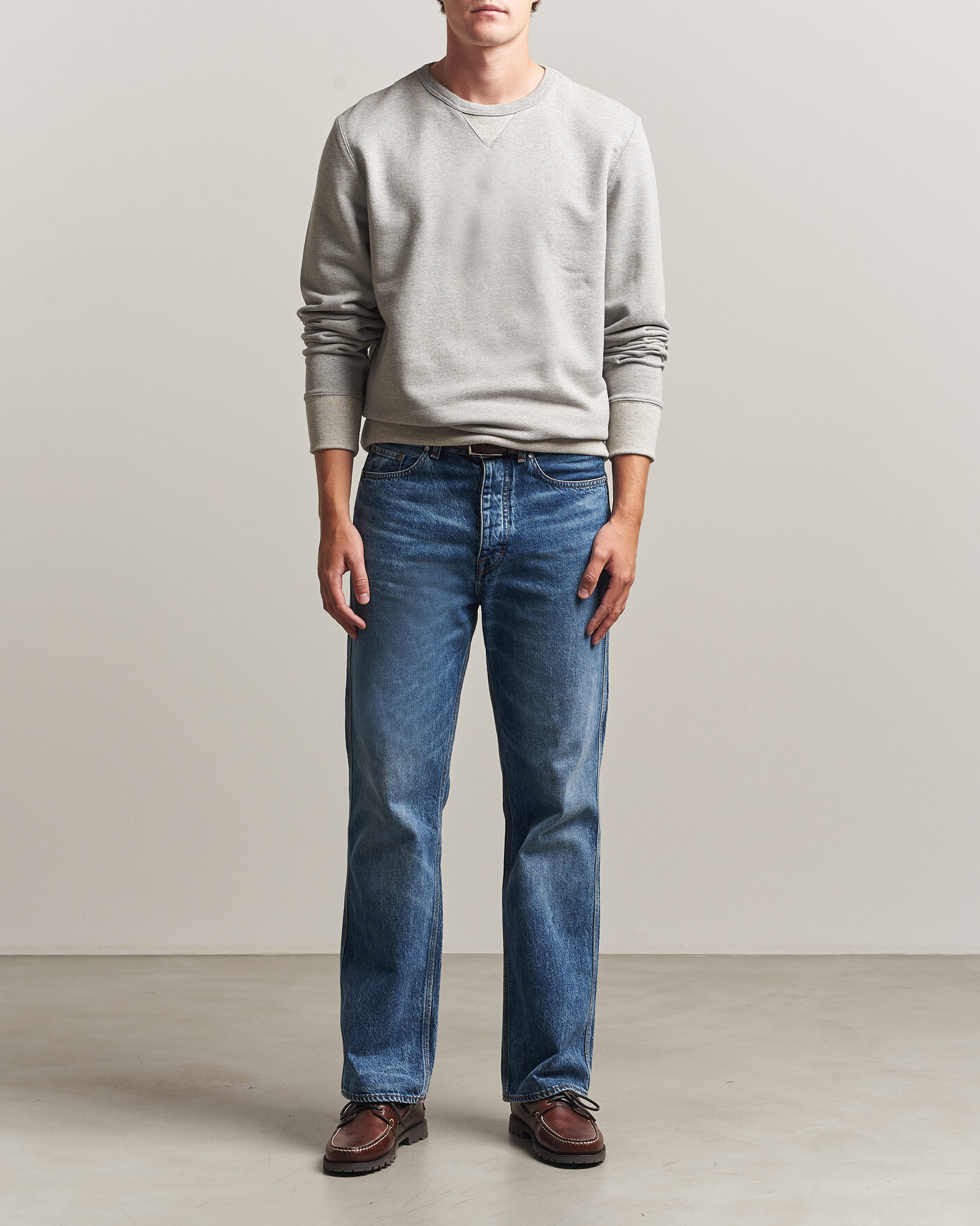 Herren | Pullover | Merz b. Schwanen | Vintage Machine Sweatshirt Grey Melange